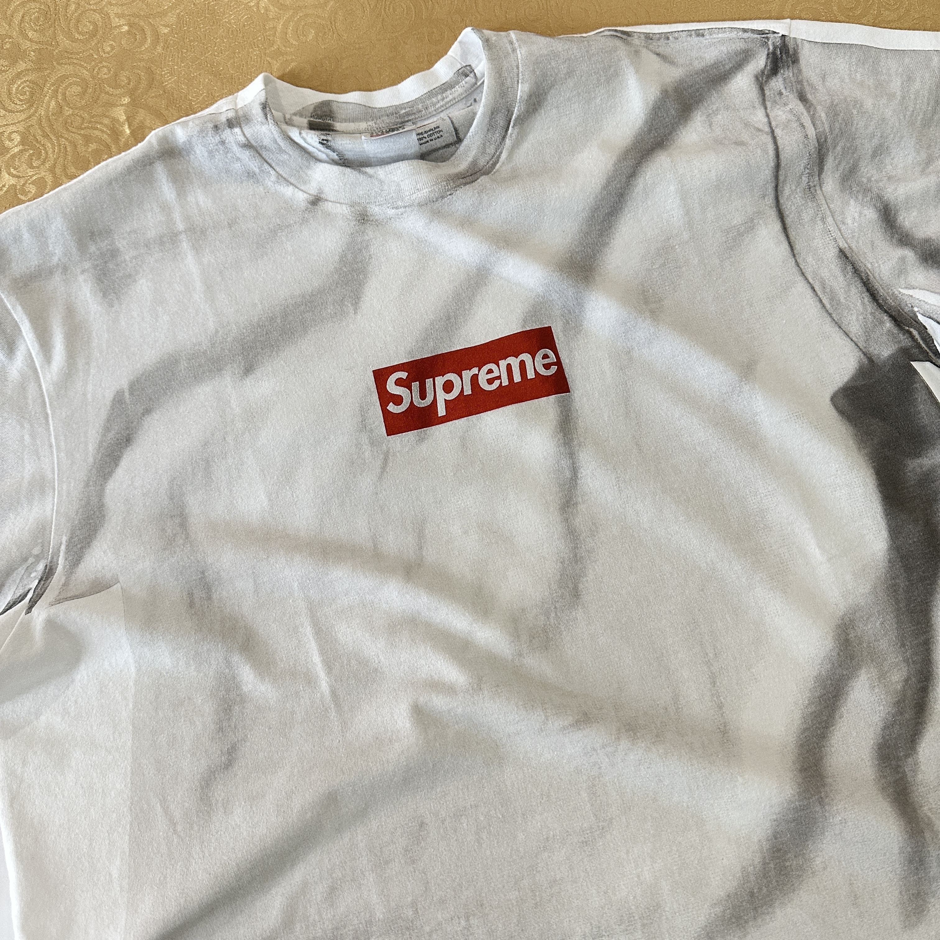 Supreme x MM6 Maison Margiela Box Logo T-Shirt White - 24SS 착용 스타일