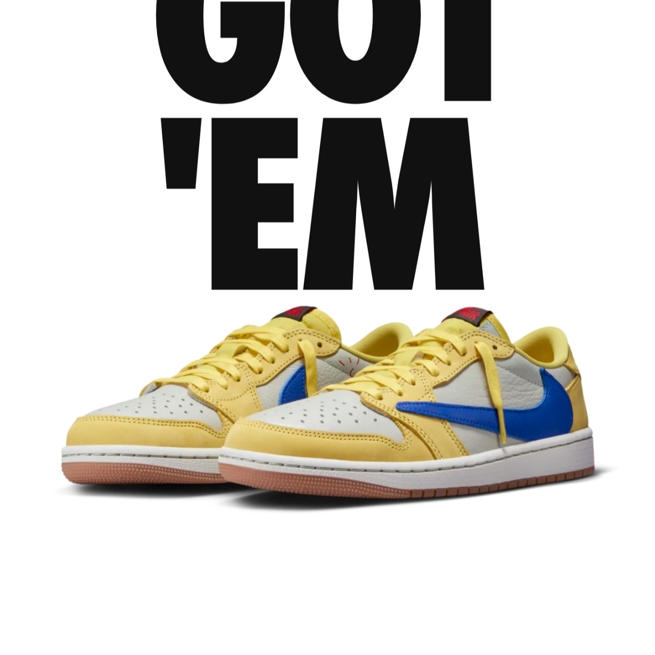 (W) Jordan 1 x Travis Scott Retro Low OG SP Canary, Nike x Sacai x Undercover LDWaffle Black Bright Citron 착용 스타일 - 1