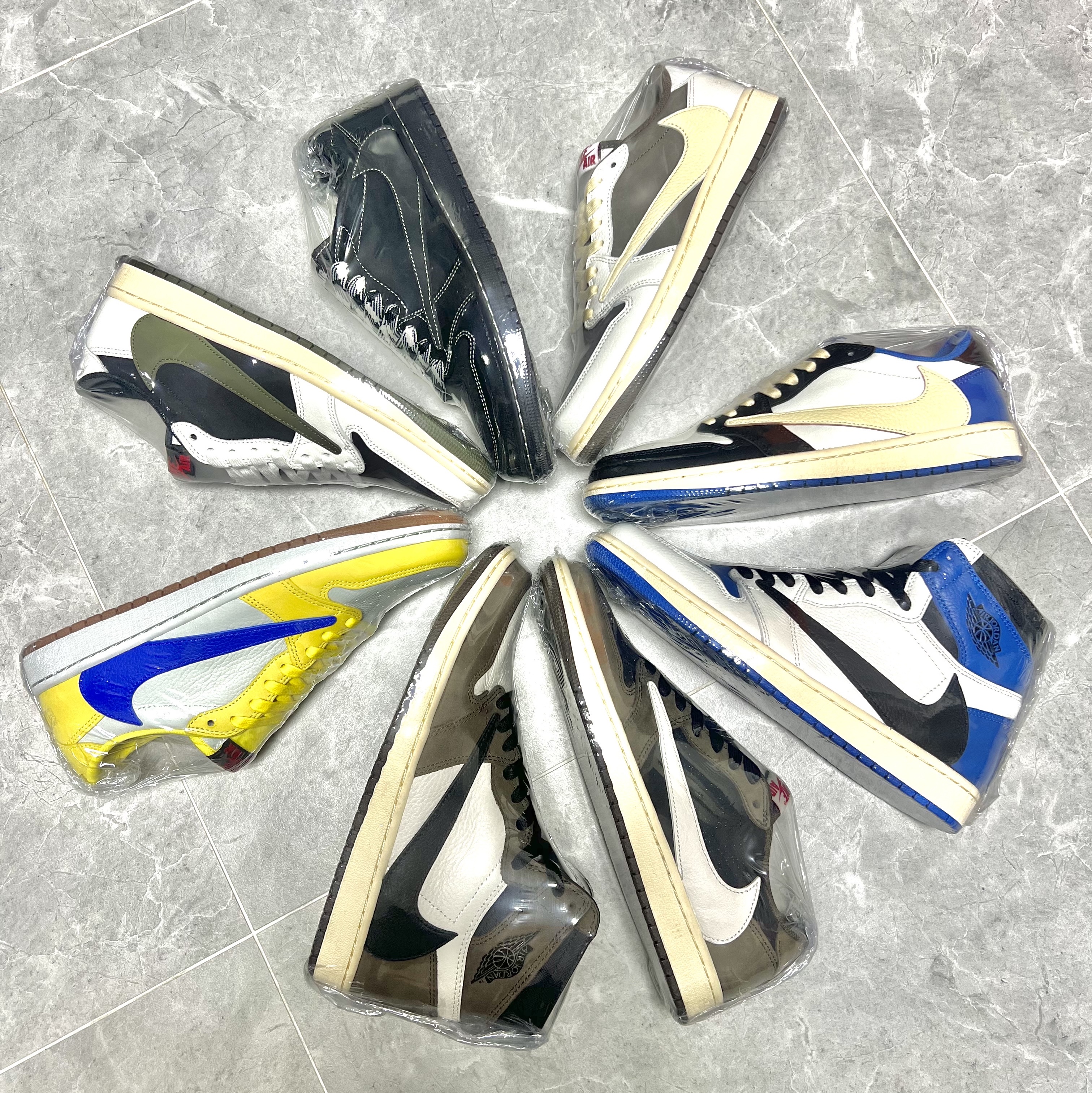 (W) Jordan 1 x Travis Scott Retro Low OG SP Canary, (W) Jordan 1 x Travis Scott Retro Low OG SP Medium Olive 착용 스타일
