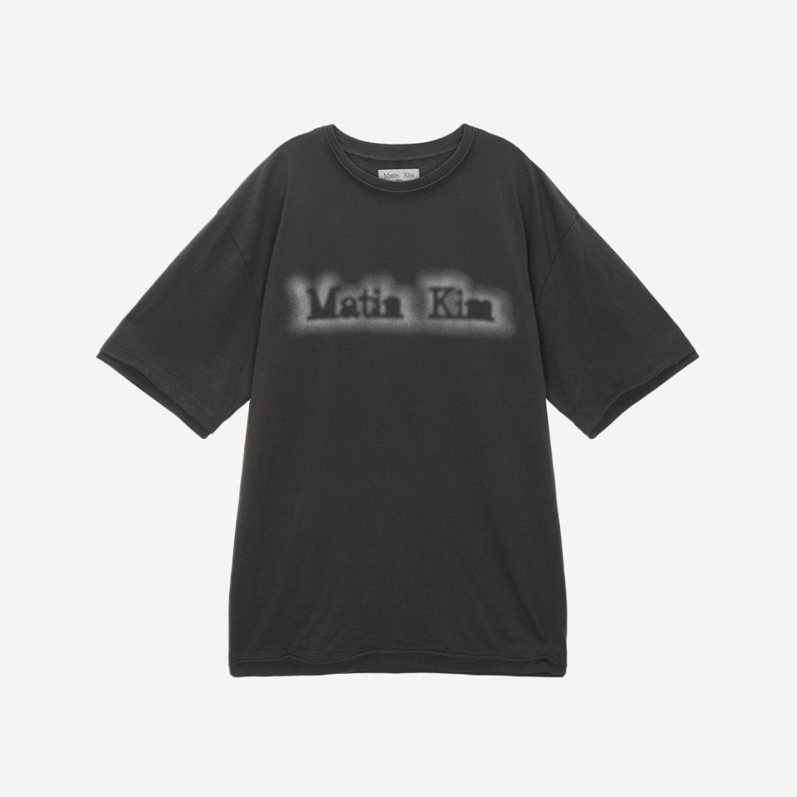 (W) Matin Kim Shade Logo Top Charcoal 상세 이미지 1