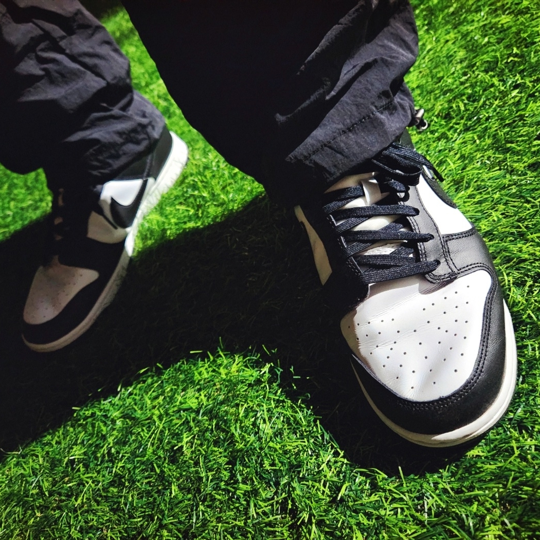 Stussy x Cactus Plant Flea Market International T-Shirt White, Nike Dunk Low Retro Black 착용 스타일 - 4