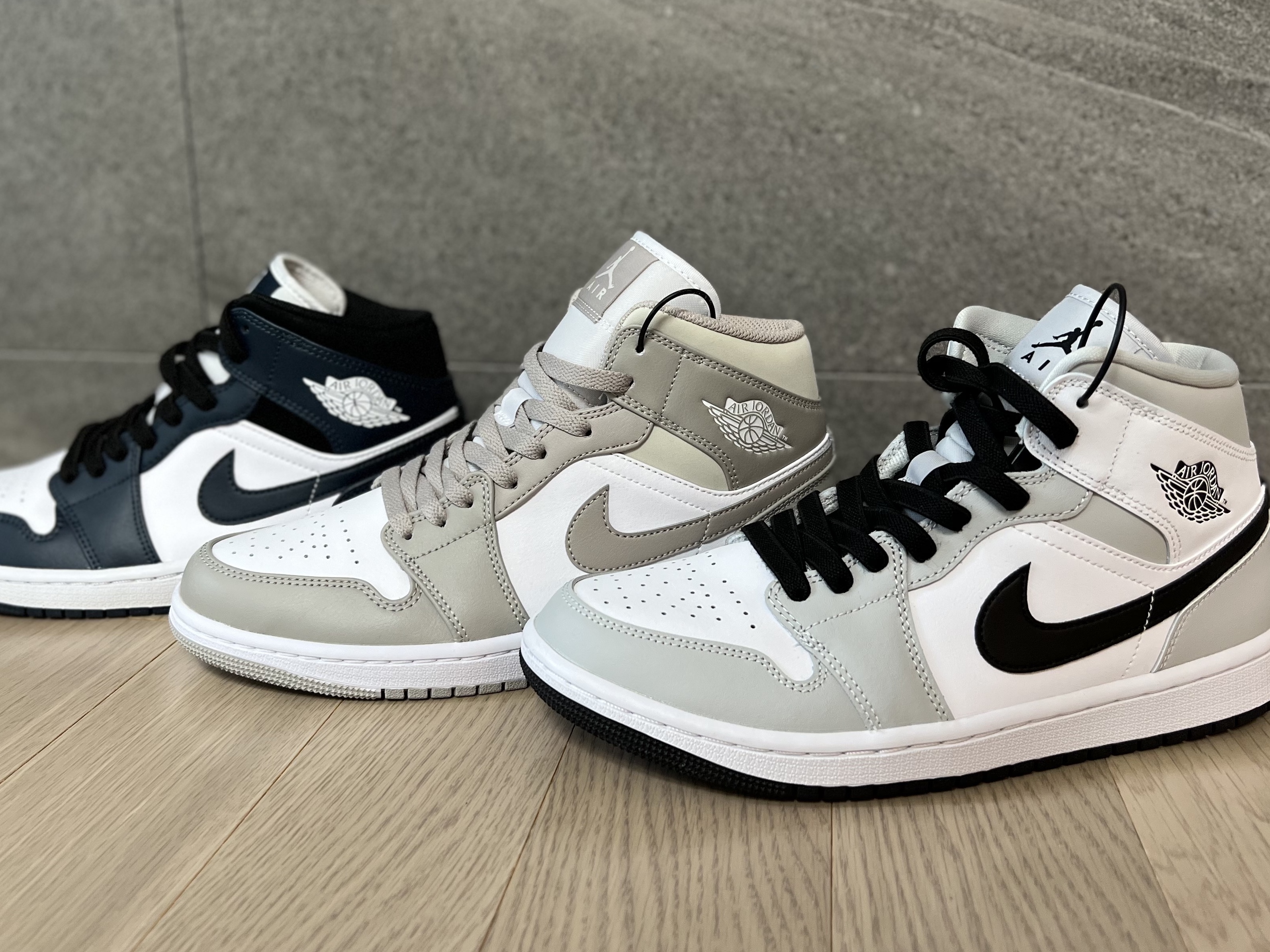 (W) Jordan 1 Mid Grey Fog, Jordan 1 Mid College Grey 착용 스타일 - 3