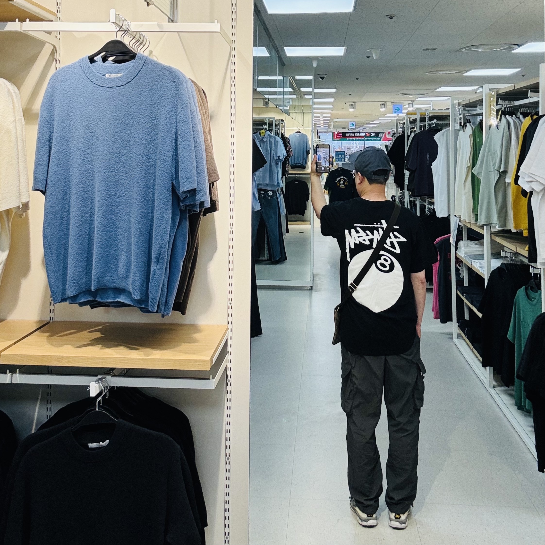 Stussy Stock 8 Ball Low Pro Cap Dark Grey, Stussy 8 Ball T-Shirt Black - 21SS 착용 스타일 - 2