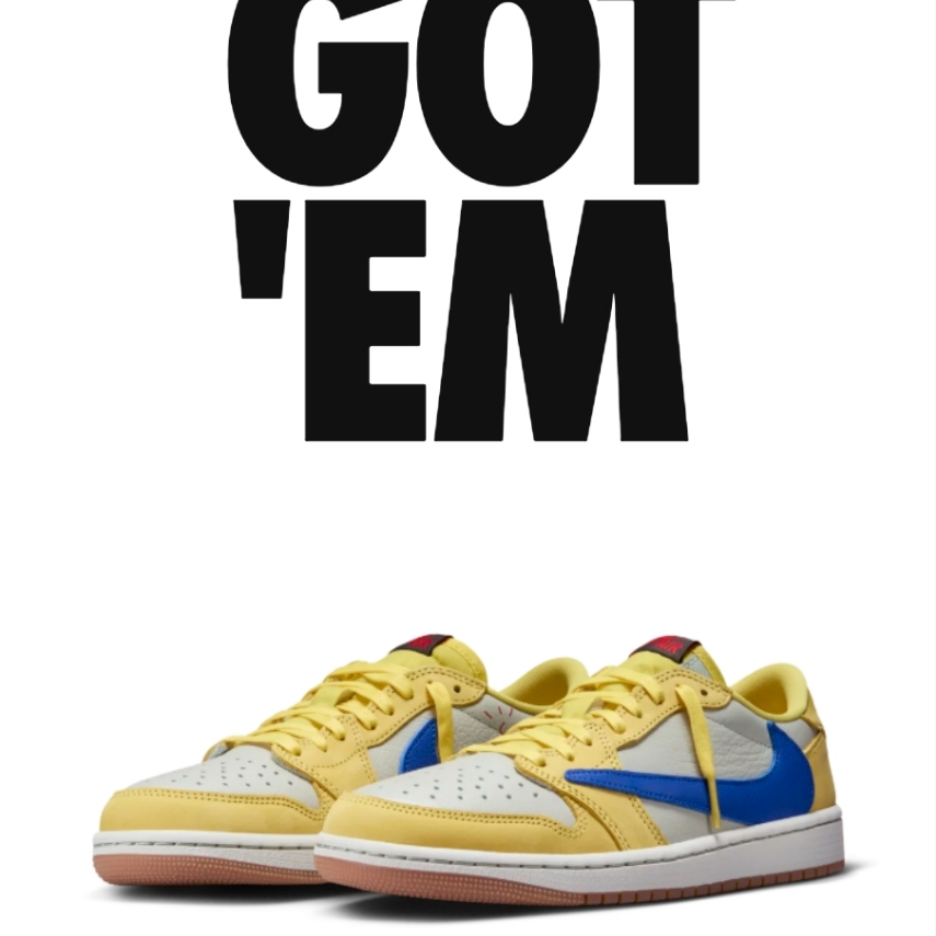 (W) Jordan 1 x Travis Scott Retro Low OG SP Canary 착용 스타일 - 4