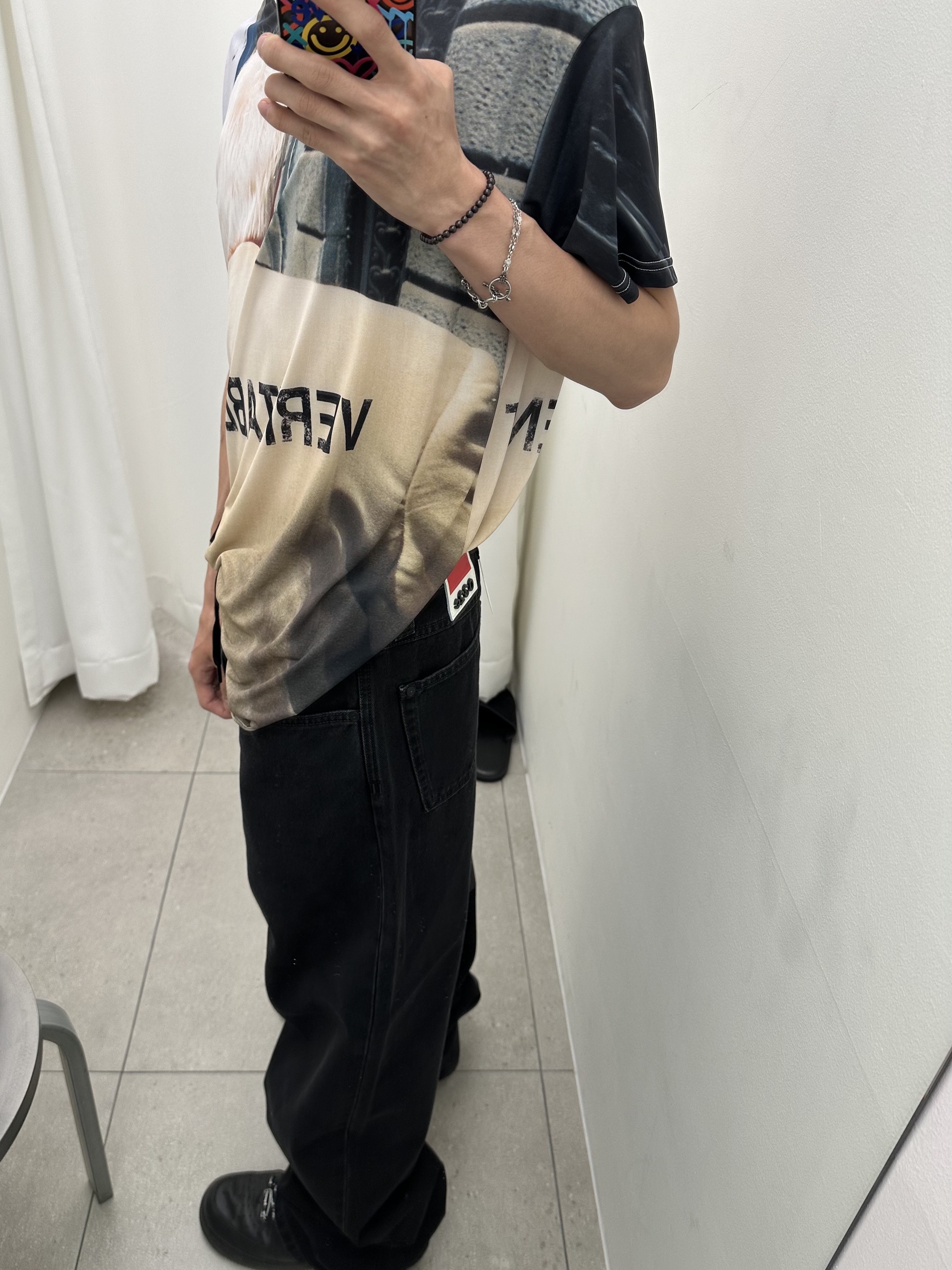 032c New Classic Wide Leg Jean Washed Black, Nike x Supreme Air Force 1 Low Black 착용 스타일