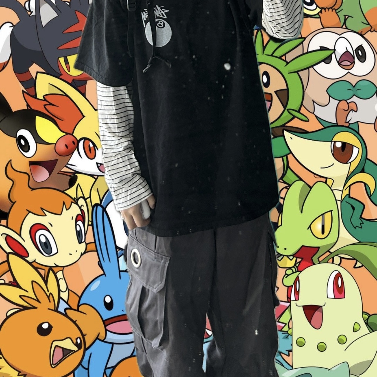 Stussy 8 Ball Pigment Dyed T-Shirt Black 착용 스타일