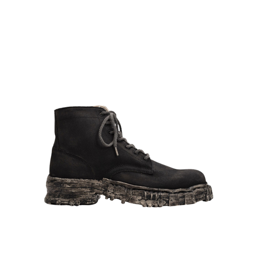 Maison Mihara Yasuhiro General Scale Vintage Like Sole Over Dyed Canvas Boots Black