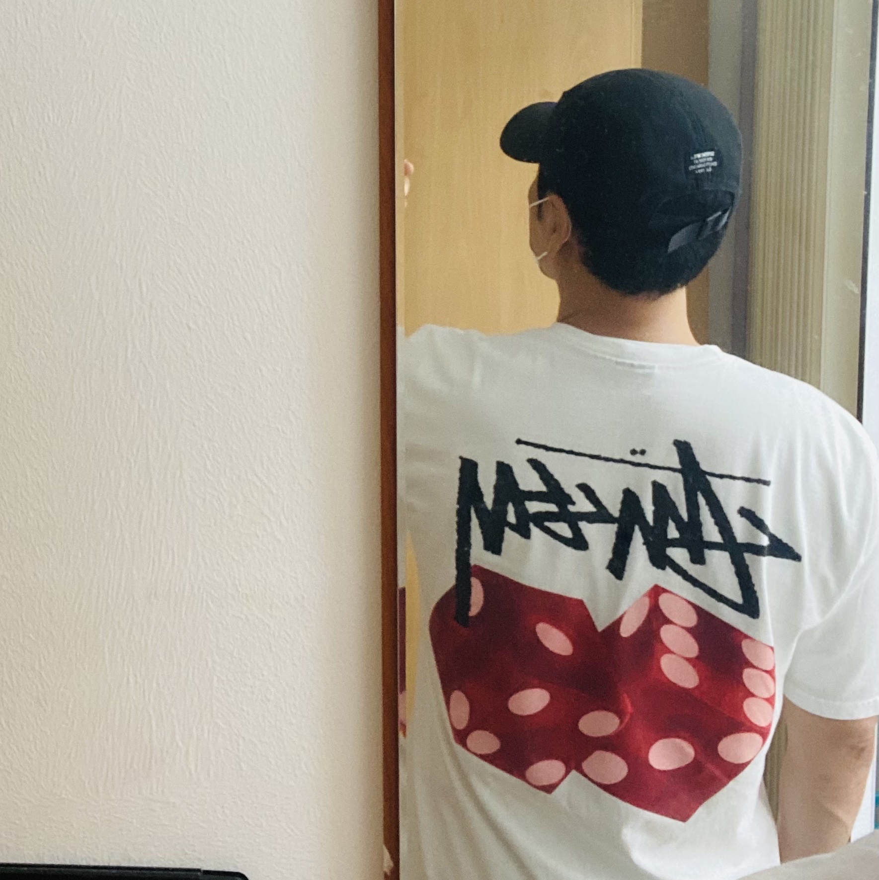 Supreme Military Camp Cap Black - 23SS, Stussy Diced Out T-Shirt White 착용 스타일