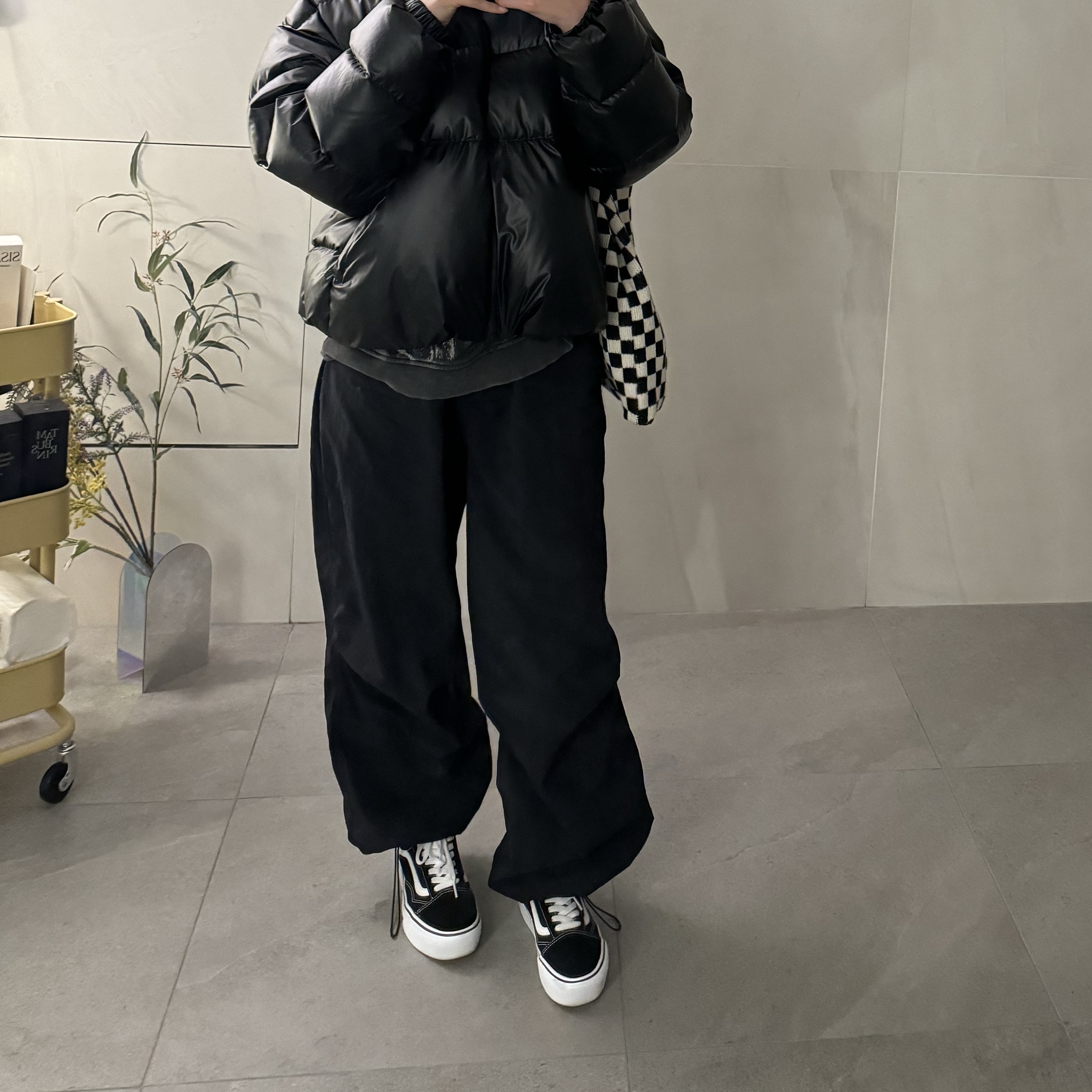 Vans Old Skool Platform Black White 착용 스타일