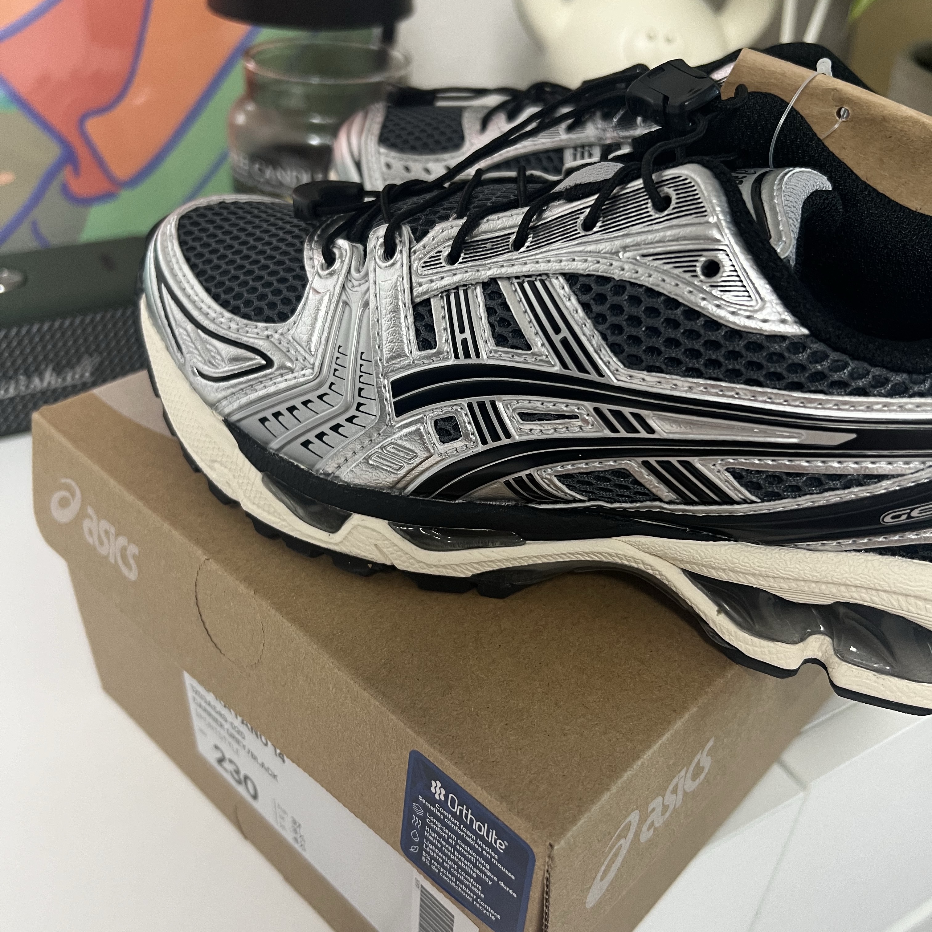 Asics Unlimited Gel-Kayano 14 Carrier Grey Black 착용 스타일 - 2