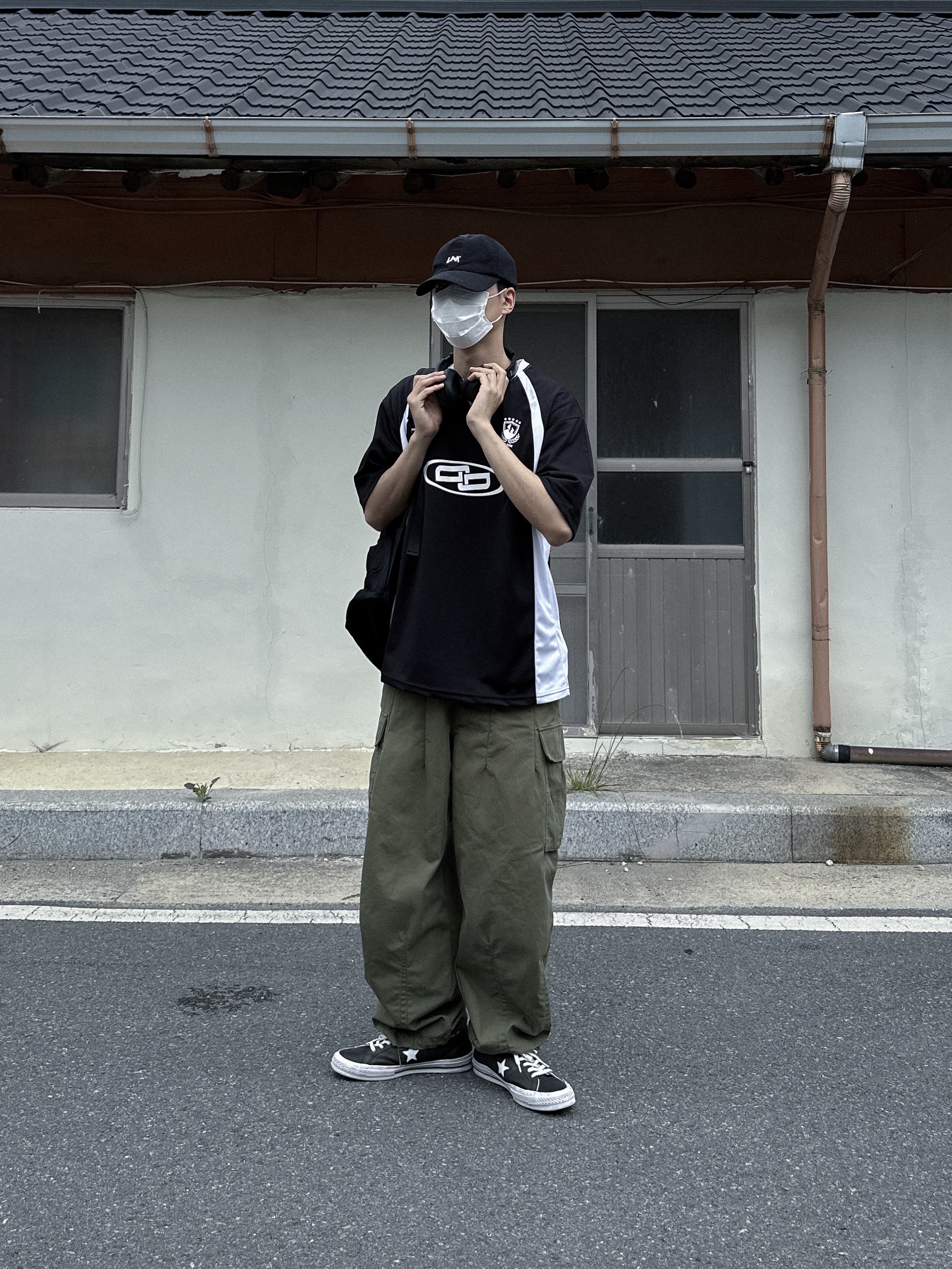 Converse One Star Ox Leather Black 착용 스타일