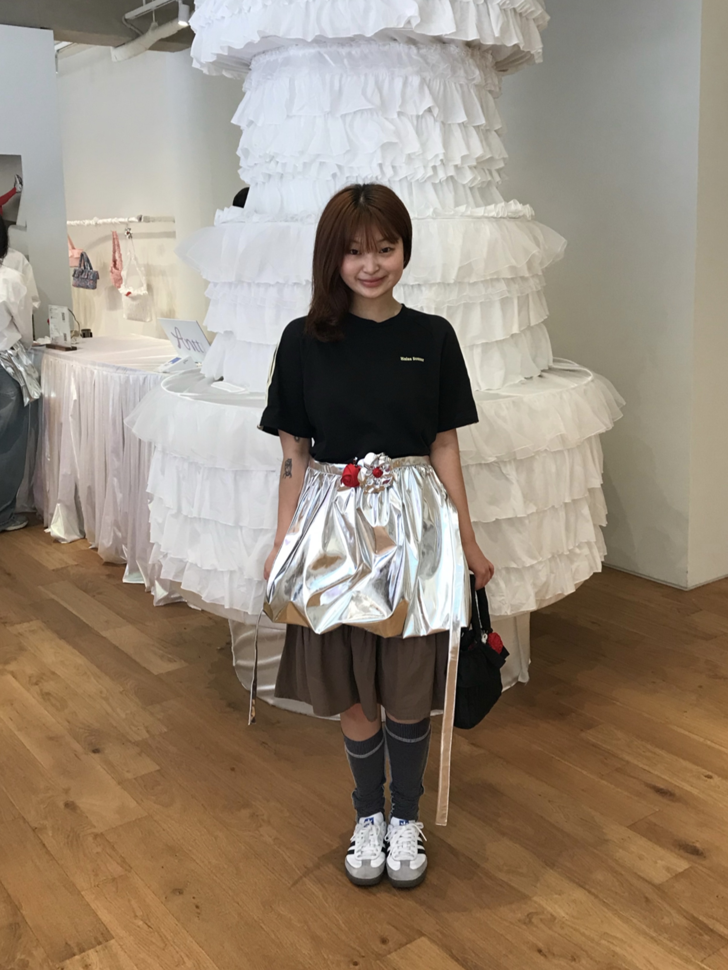 Adidas x Wales Bonner Statement Graphic T-Shirt Black - US Sizing, Adidas Samba OG Cloud White 착용 스타일 - 1