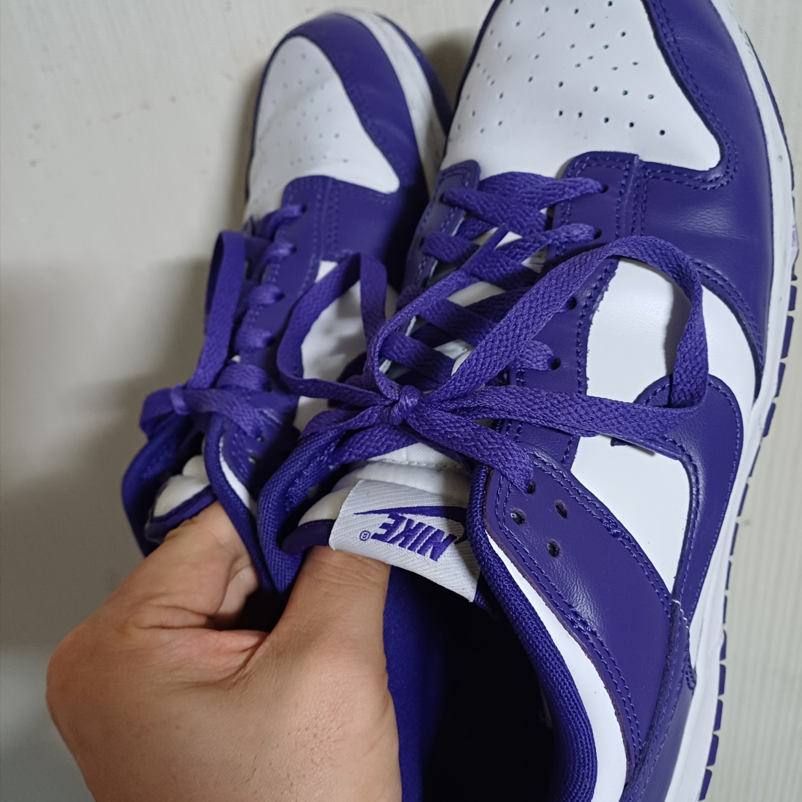 Nike Dunk Low Retro Championship Court Purple 착용 스타일 - 2