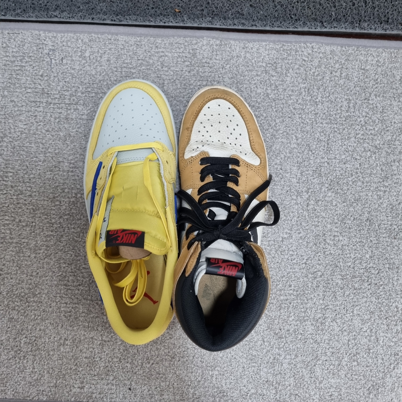 (W) Jordan 1 x Travis Scott Retro Low OG SP Canary, Jordan 1 Retro High Rookie of the Year 착용 스타일 - 2