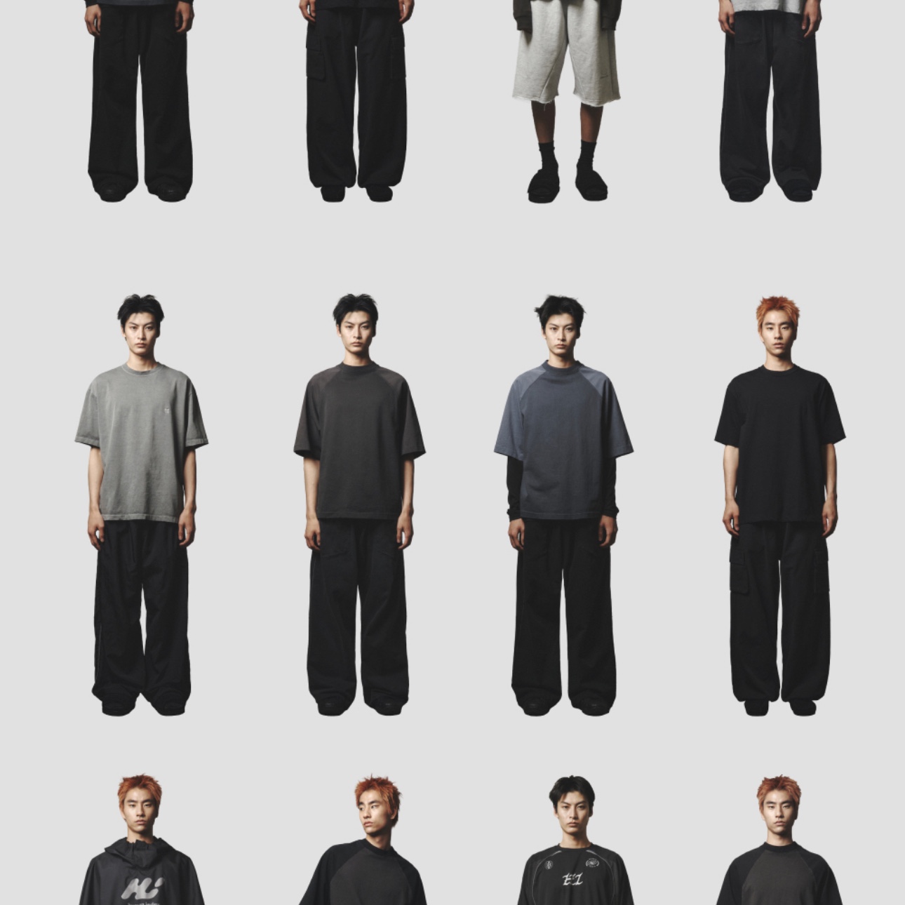 Polyteru x Nomanual Dyed Cargo Pants Light Gray, Polyteru 1011 Reversible Patched MA-1 Washed Black (Dyed Mud) - 24SS 착용 스타일 - 3