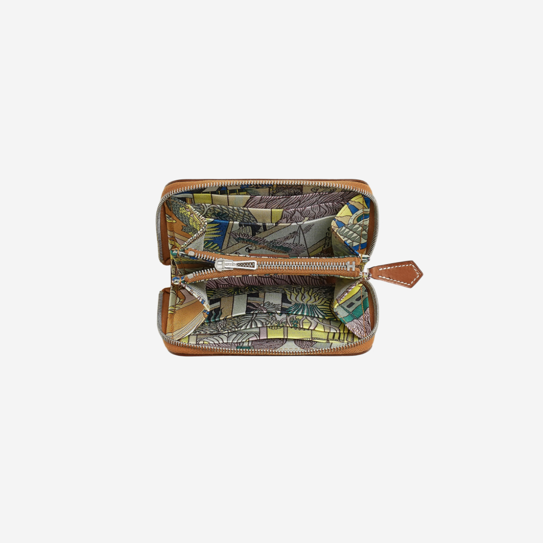 에르메스 실크인 컴팩트 지갑 에버컬러 & 팔라듐 하드웨어 골드 모브 빨 베르 빨(Hermes Silk'In Compact Wallet Evercolor & Palladium Gold Mauve Pale Vert Pale) - 2
