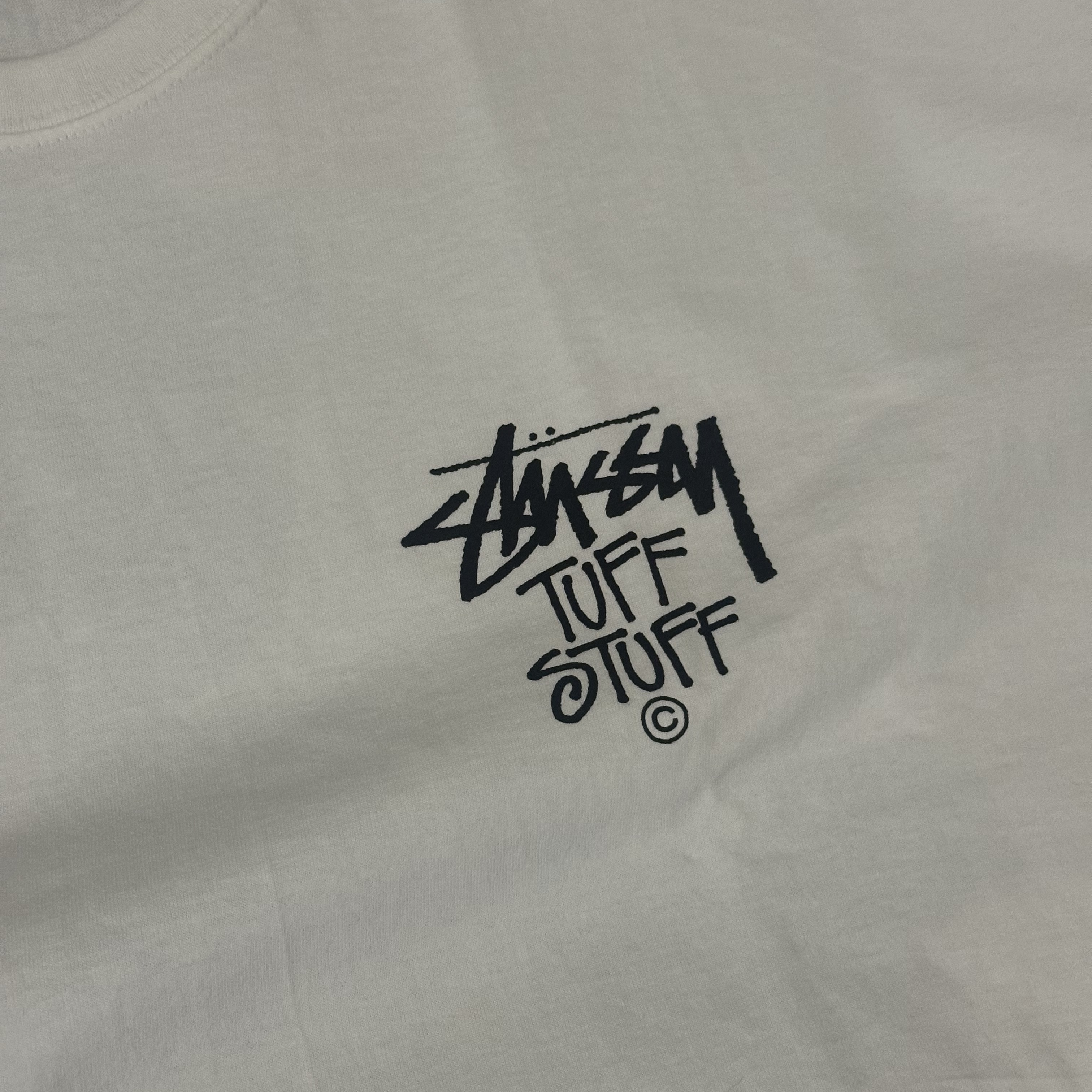 Stussy Tuff Stuff T-Shirt White 착용 스타일 - 1