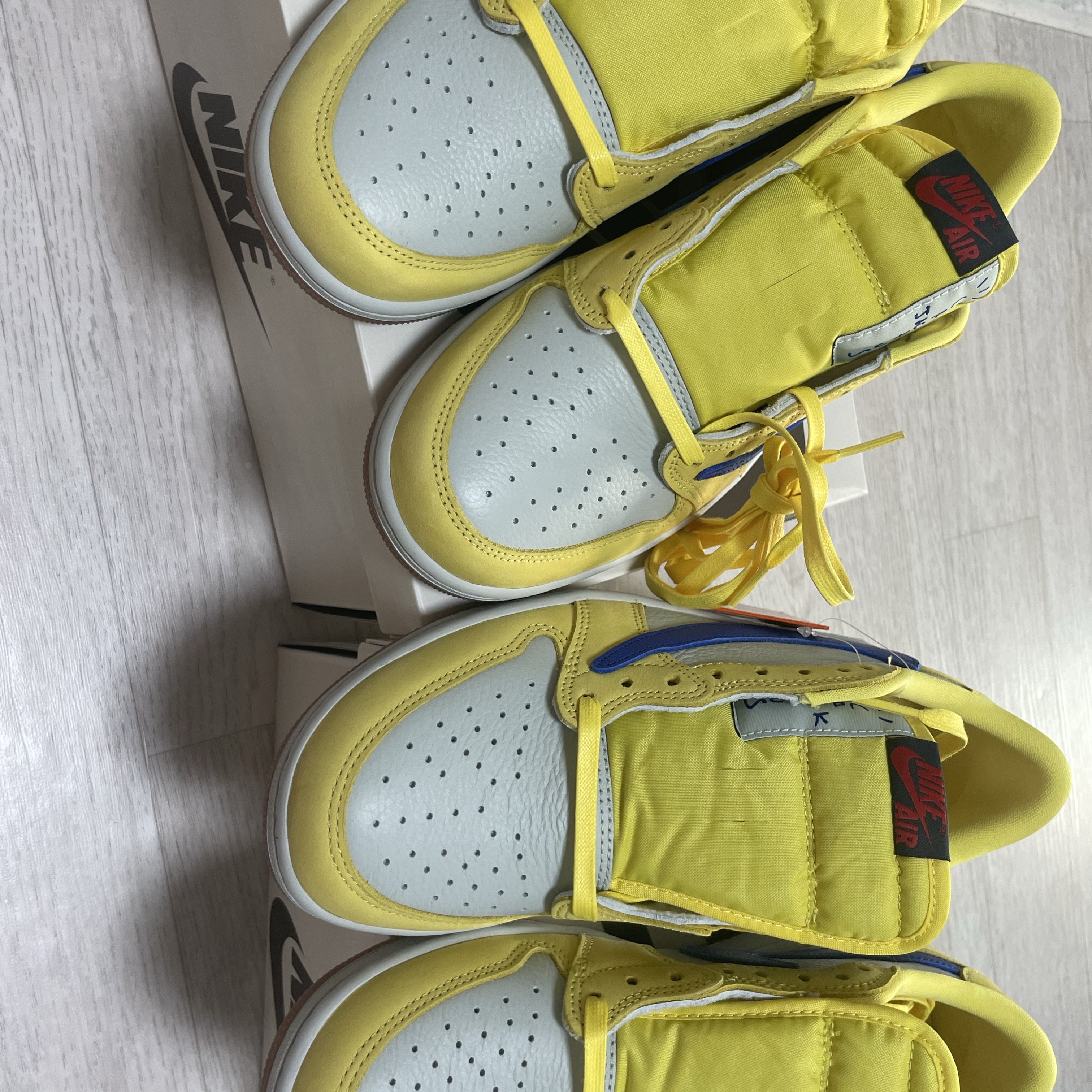 (W) Jordan 1 x Travis Scott Retro Low OG SP Canary 착용 스타일