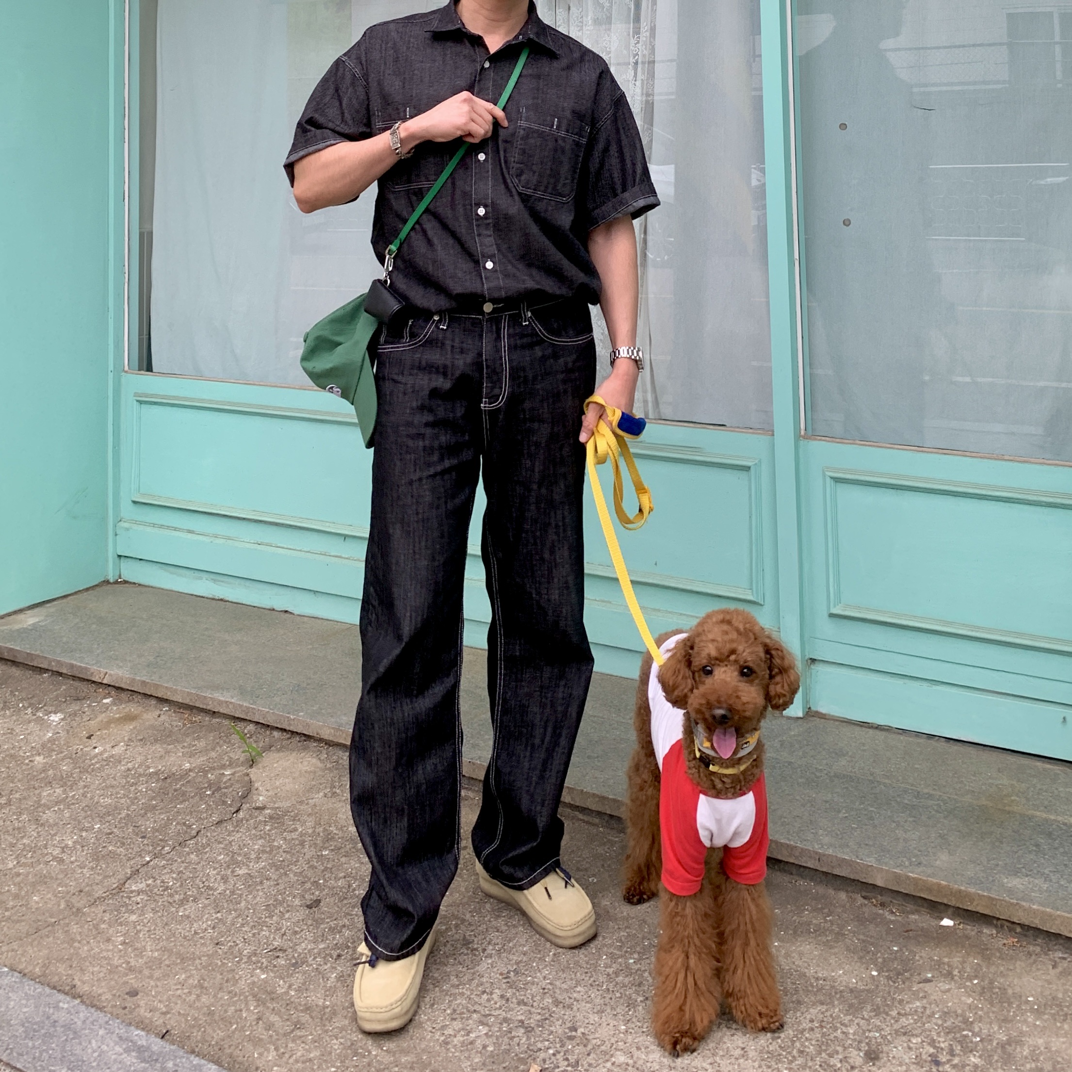 Clarks Wallabee Maple Suede, Emis New Logo Emis Cap Green 착용 스타일 - 2