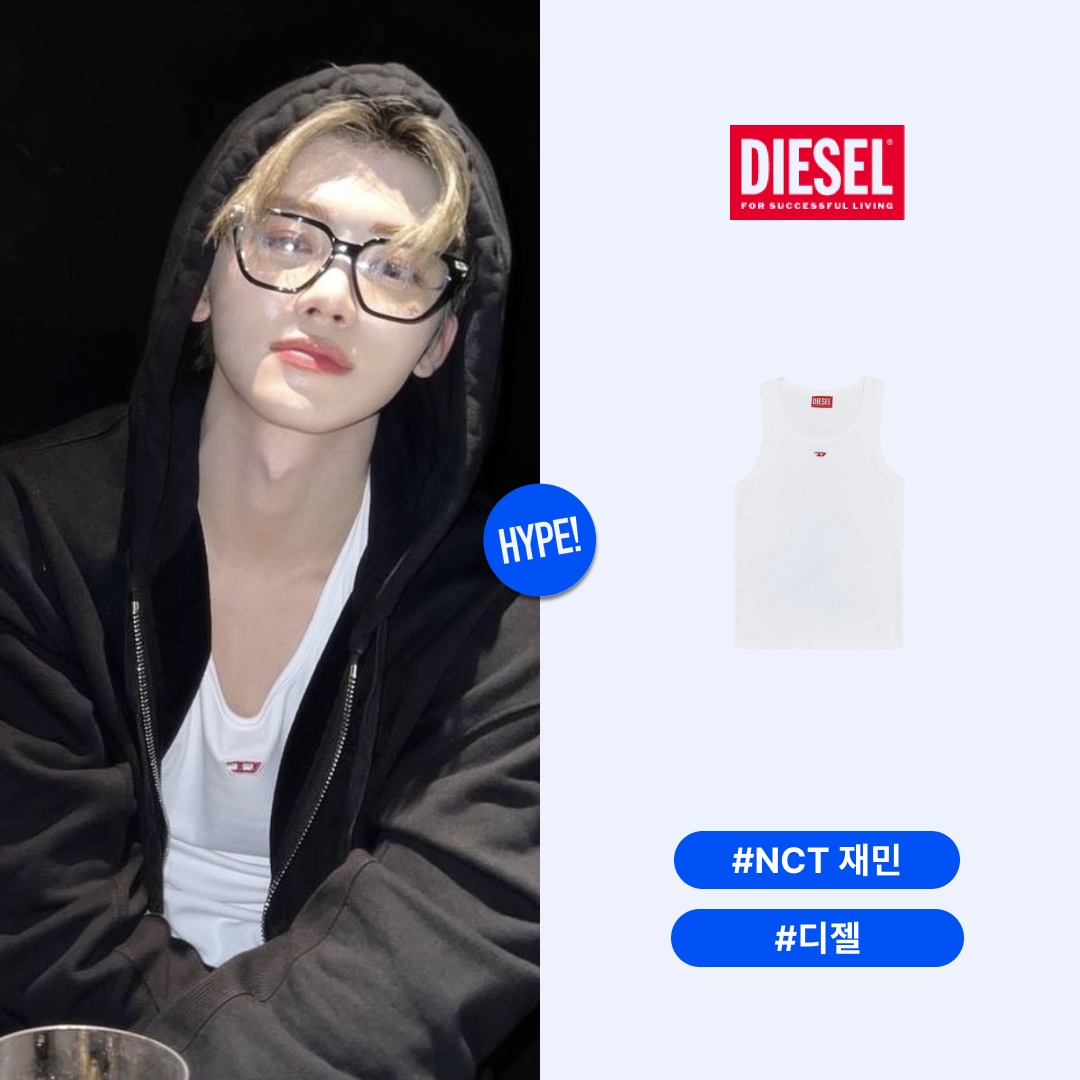 (W) Diesel T-Anky-D Tank Top White 착용 스타일 - 1