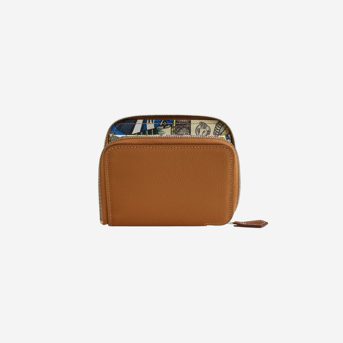 H085879CKAA Hermes Silk'In Compact Wallet Evercolor & Palladium Gold Mauve Pale Vert Pale