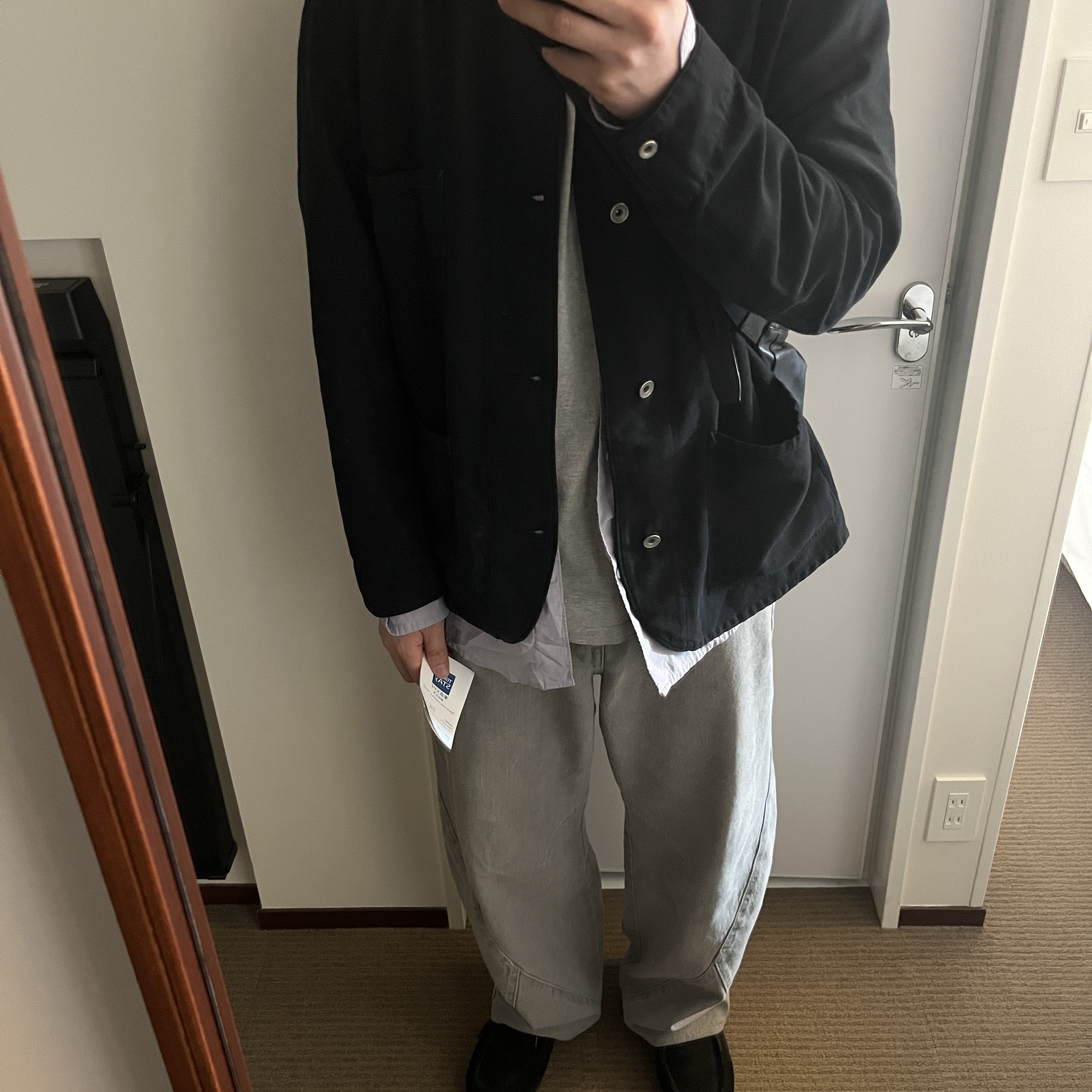 Polyteru Chore Jacket (Coverall Jacket) 23 ver. Black 착용 스타일