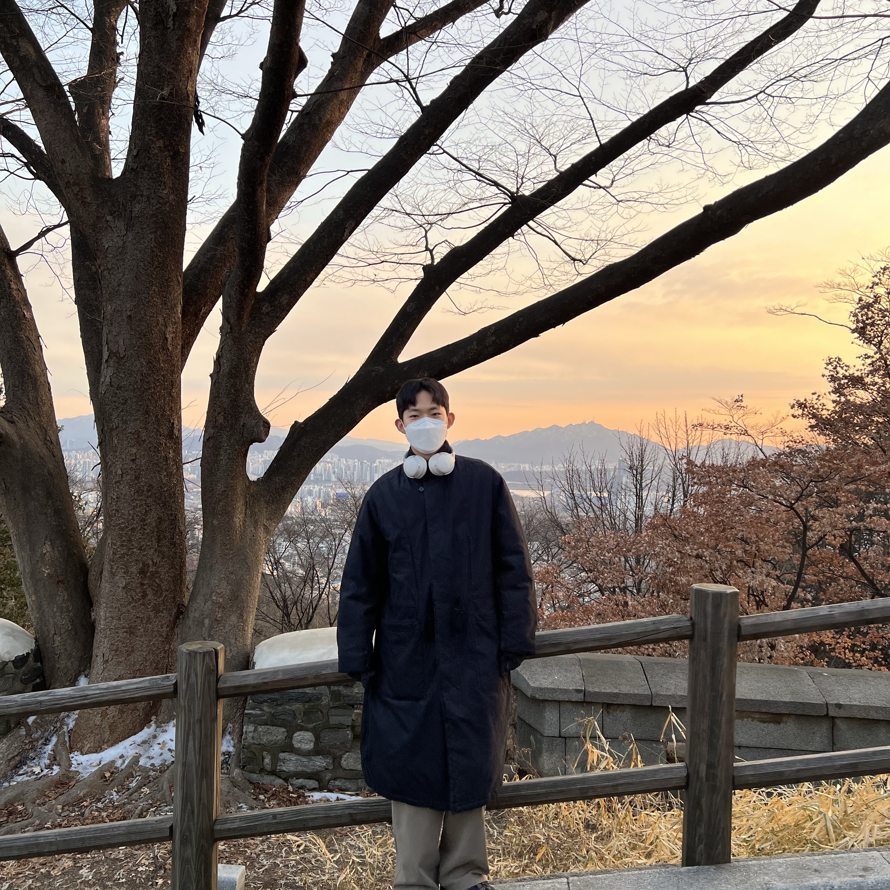 Polyteru Heavy Dell Coat Black, Polyteru Reversible Liner Jacket Black + Blue 002 착용 스타일 - 2