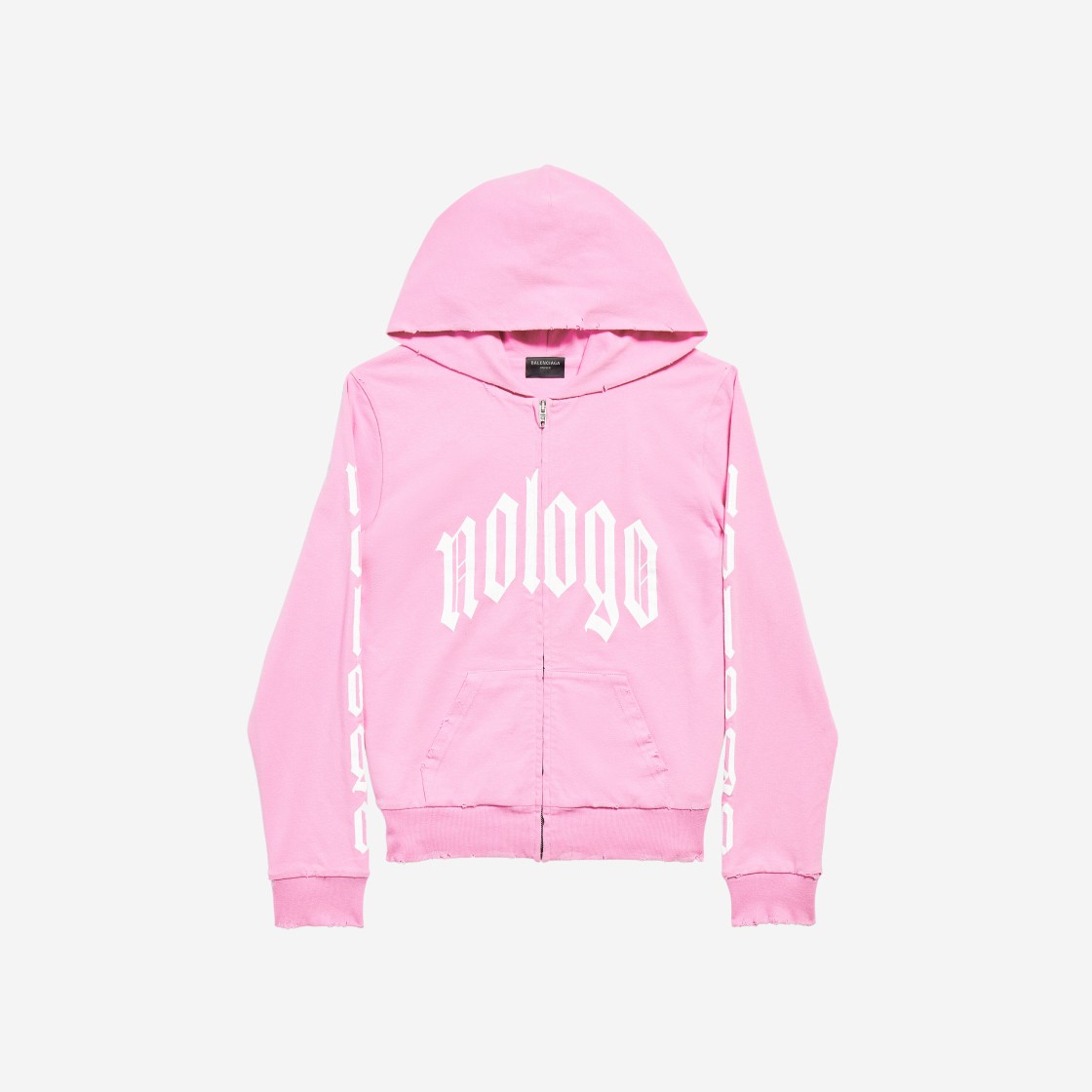 (W) Balenciaga Nologo Zip-Up Small Fit Hoodie Light Pink 상세 이미지 1