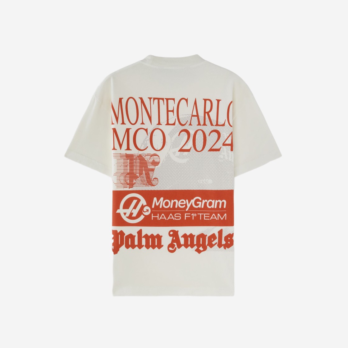 Palm Angels x MoneyGram Haas F1 Team Monte Carlo T-Shirt White Red 상세 이미지 1