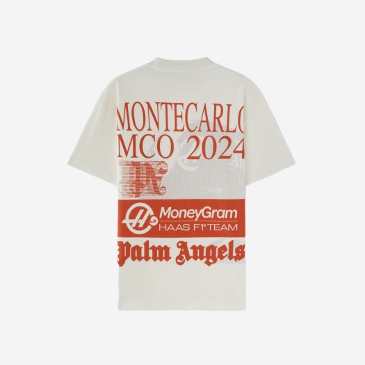 팜 엔젤스 x 머니그램 하스 F1 팀 몬테 카를로 티셔츠 화이트 레드