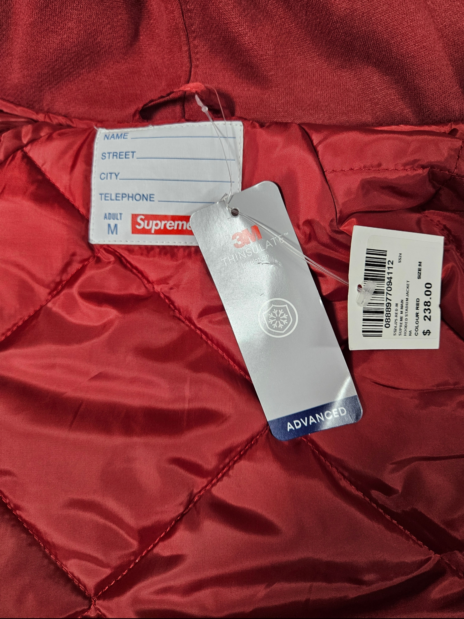Supreme Hooded Stadium Jacket Red - 24SS 착용 스타일 - 5