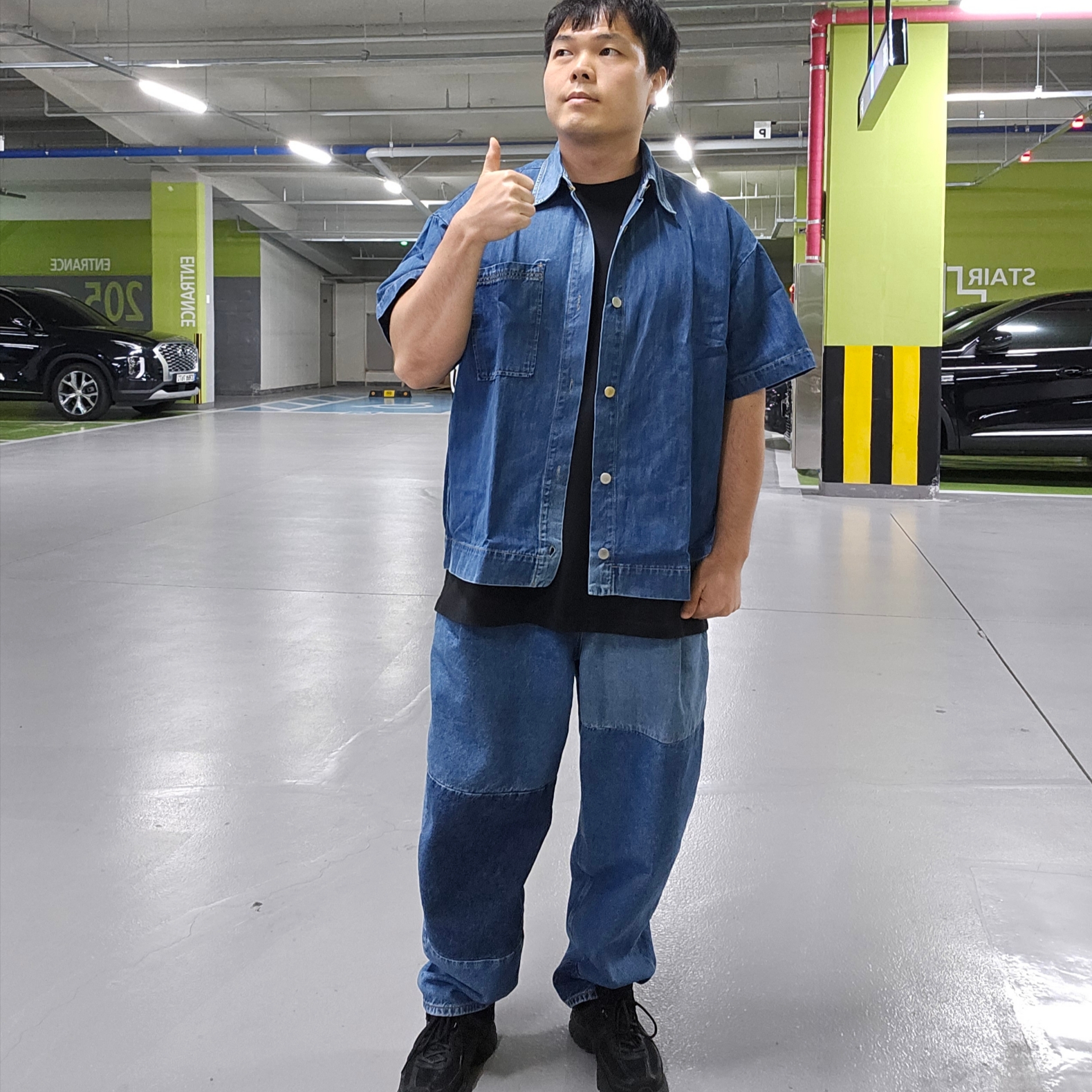 NON FLOOR Summer Sunfade Short Sleeved Shirts Blue, Supreme x The North Face S/S Top Black - 24SS 착용 스타일 - 1