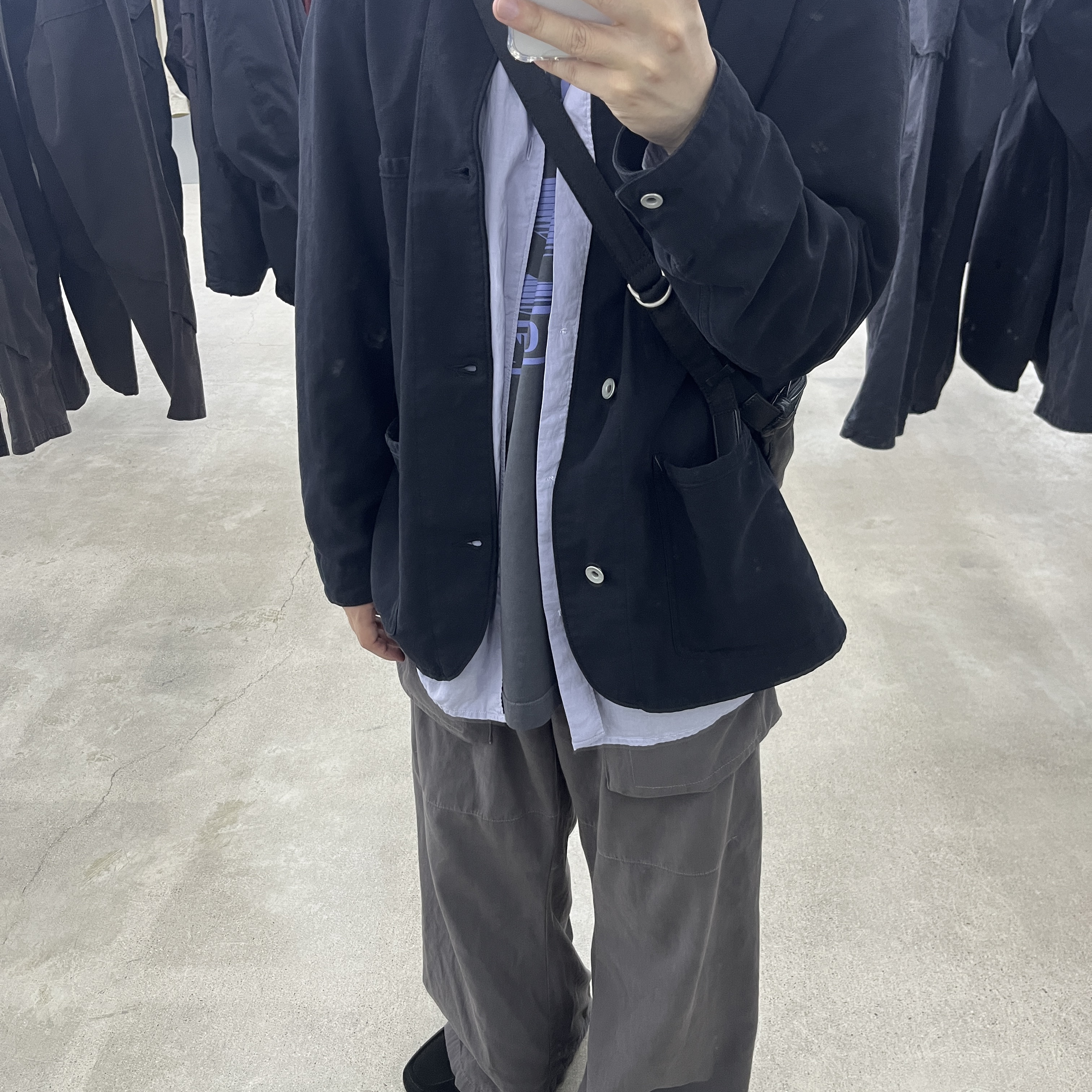 Polyteru Chore Jacket (Coverall Jacket) 23 ver. Black 착용 스타일 - 1