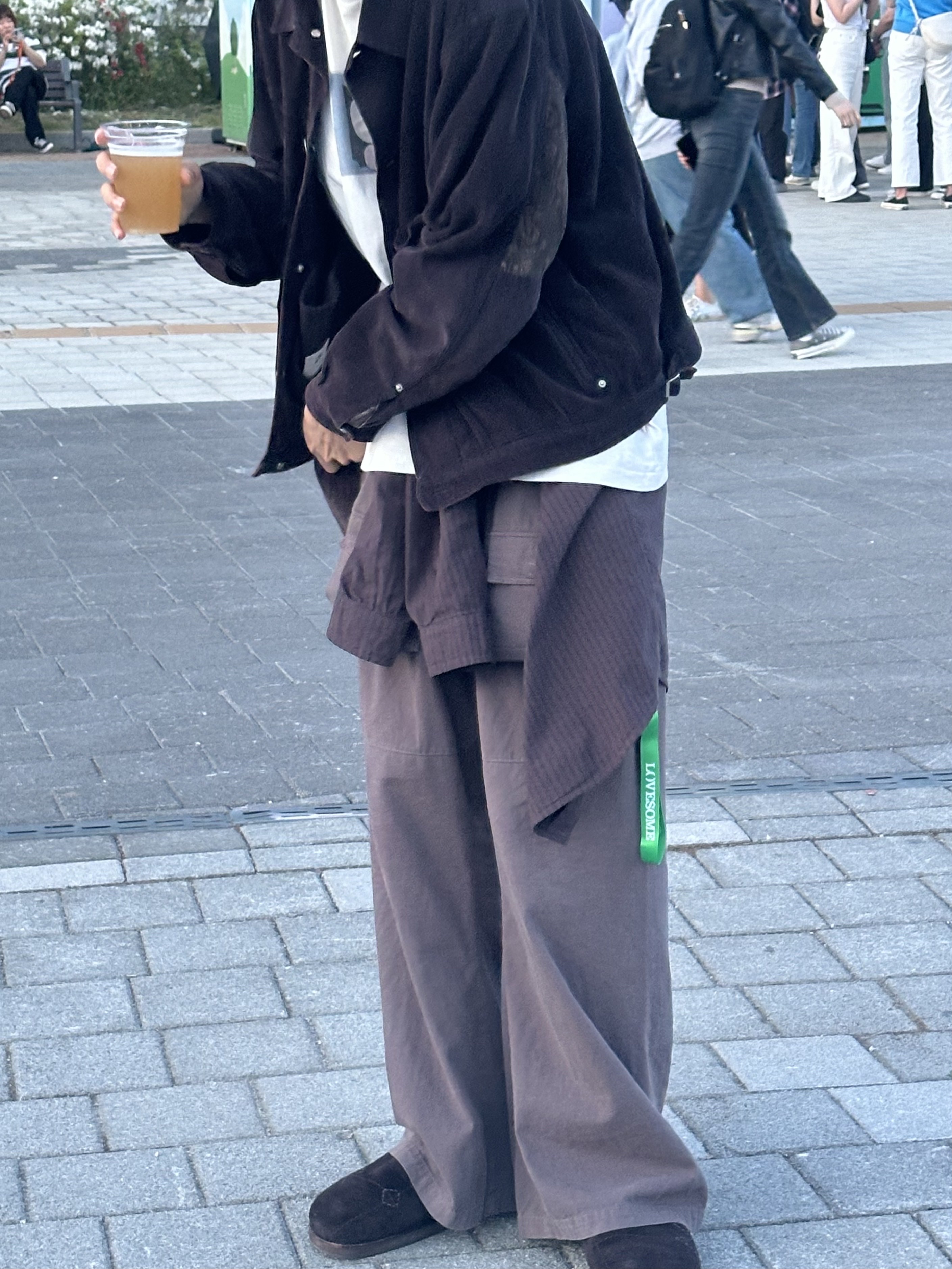 Polyteru x 1011 Paisley Trucker Jacket Corduroy Dark Purple Navy, [프리오더] Polyteru Sliders Shoes Dark Brown 착용 스타일 - 1