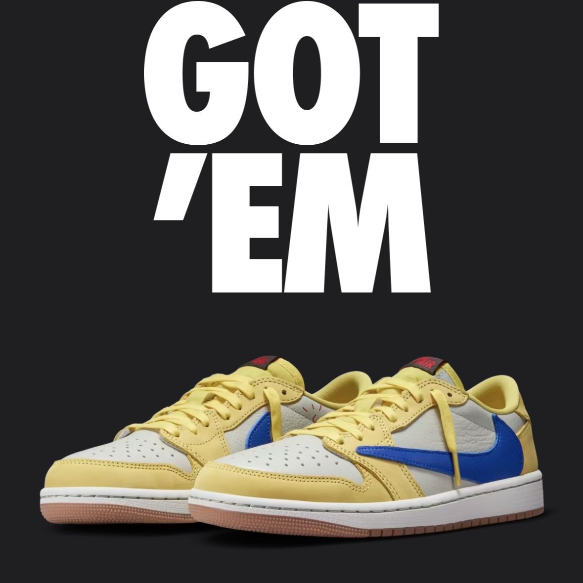 (W) Jordan 1 x Travis Scott Retro Low OG SP Canary 착용 스타일 - 5