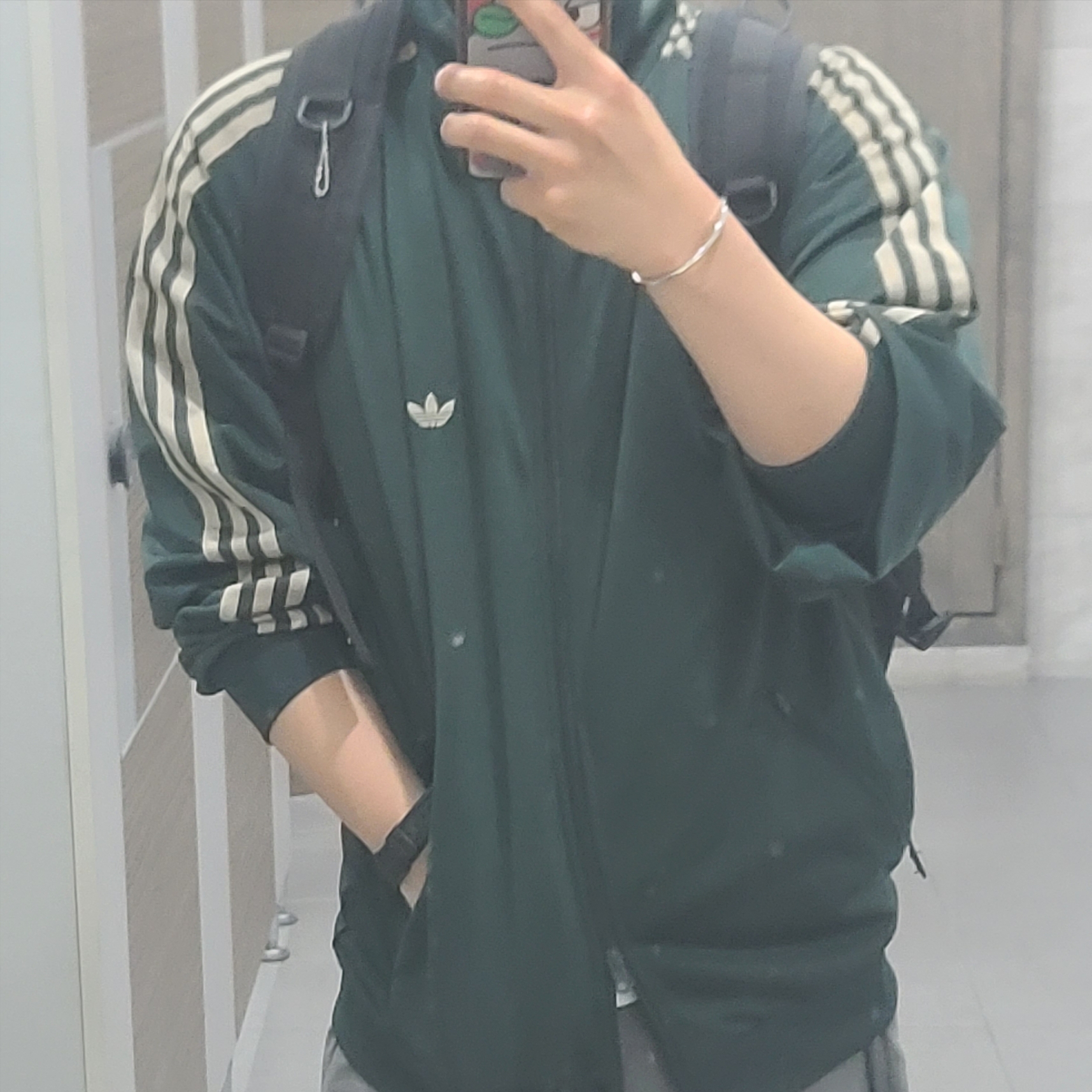 Adidas Originals Beckenbauer Track Jacket Shadow Green - KR Sizing 착용 스타일 - 3