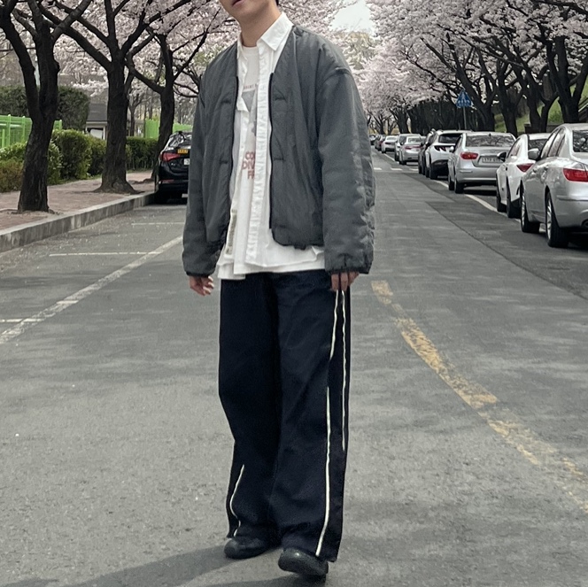 Polyteru 1011 Nylon Track Pants Dark Navy - 24SS 착용 스타일