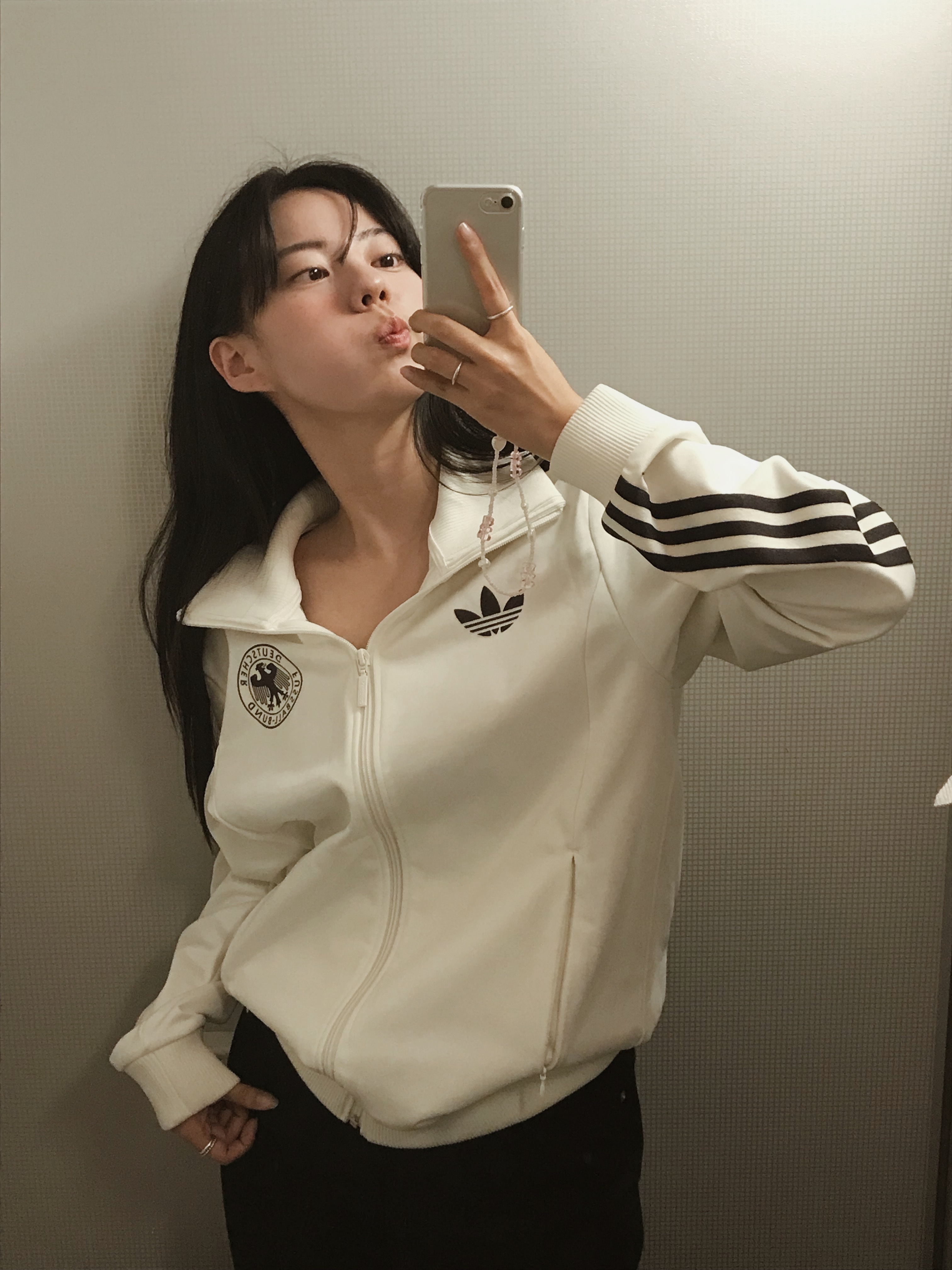 Adidas German Beckenbauer Track Top Off White - KR Sizing 착용 스타일