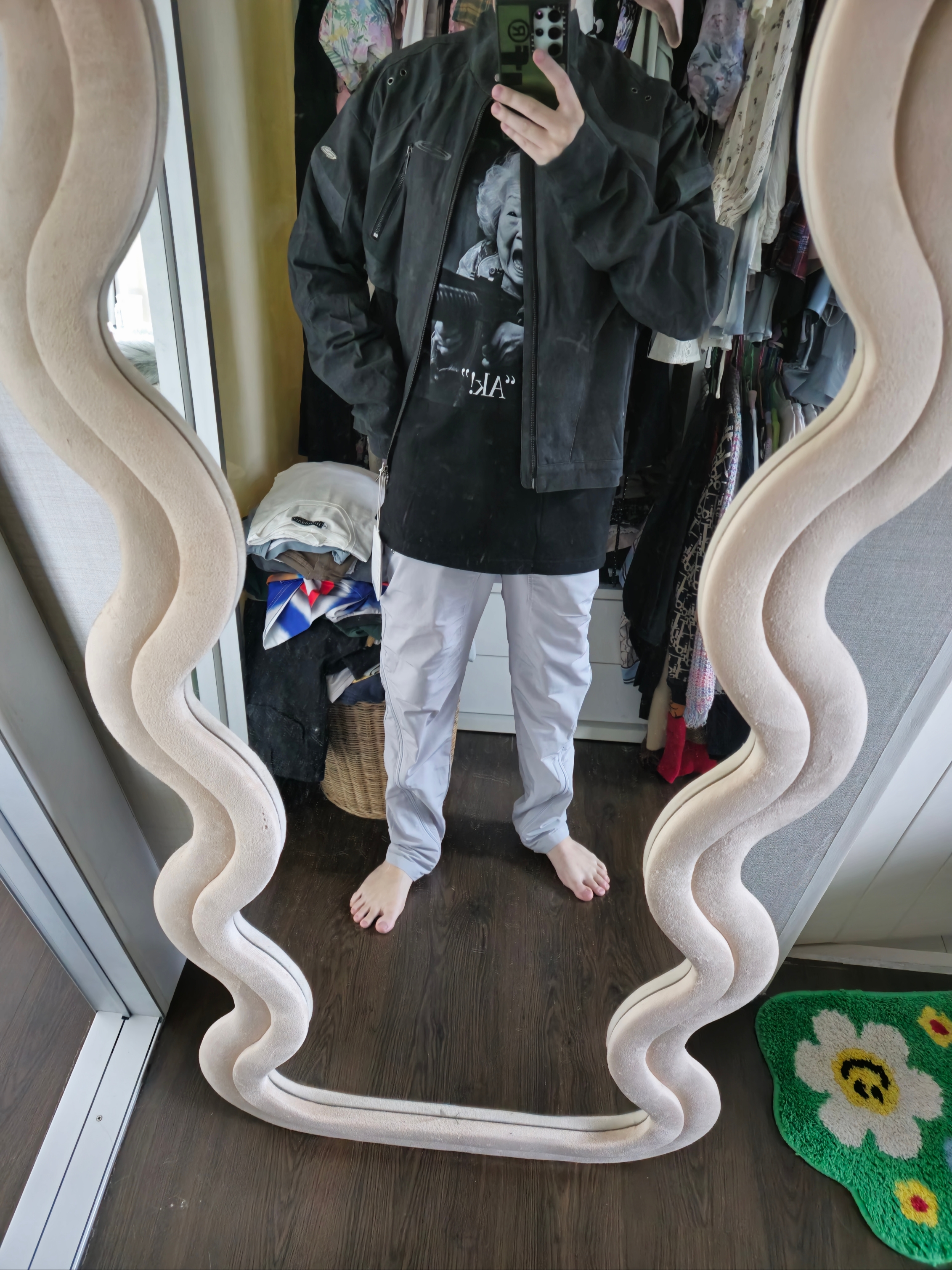 Opening Project Slit Motor Jacket Washed Black, Polyteru Human Index Human Human Rain Poncho Hoodie Black 착용 스타일 - 1