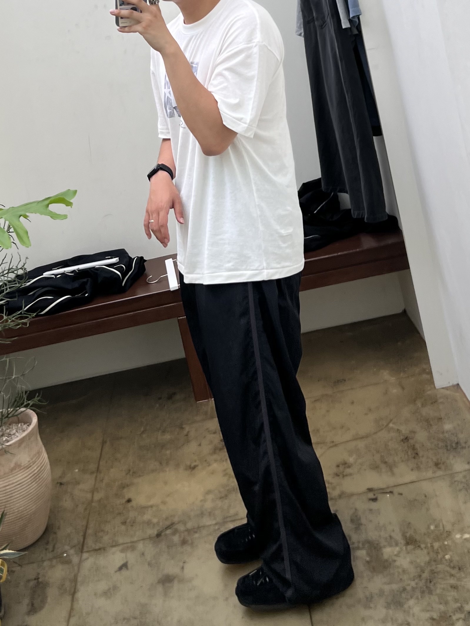 Polyteru Human Index Human Regular 1/2 T-Shirt Dyed Blue, Polyteru 1011 Nylon Track Pants Dark Navy - 24SS 착용 스타일 - 6
