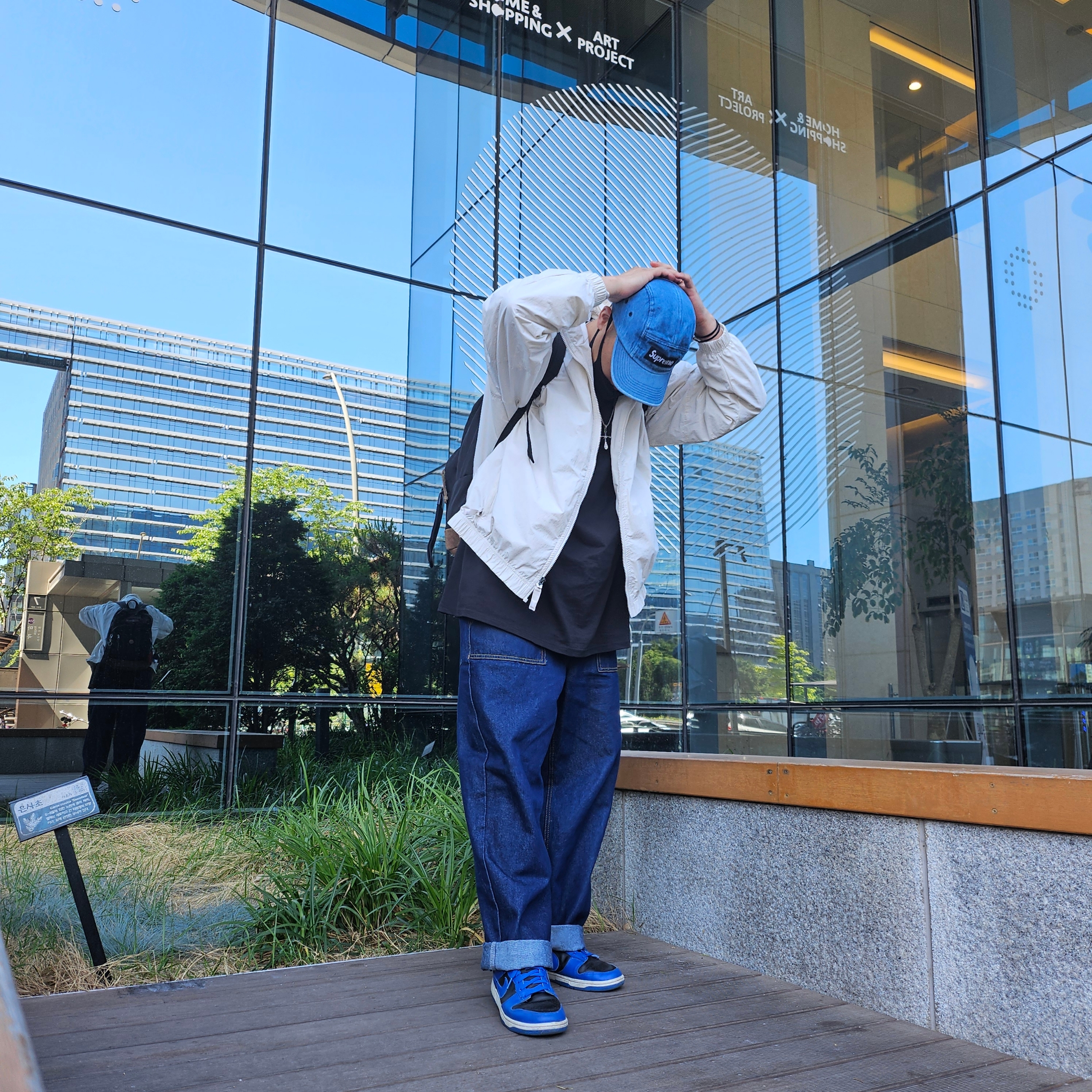 Supreme Washed Chino Twill Camp Cap Denim - 23FW, Stussy Basic Stussy T-Shirt Black 2023 착용 스타일 - 2