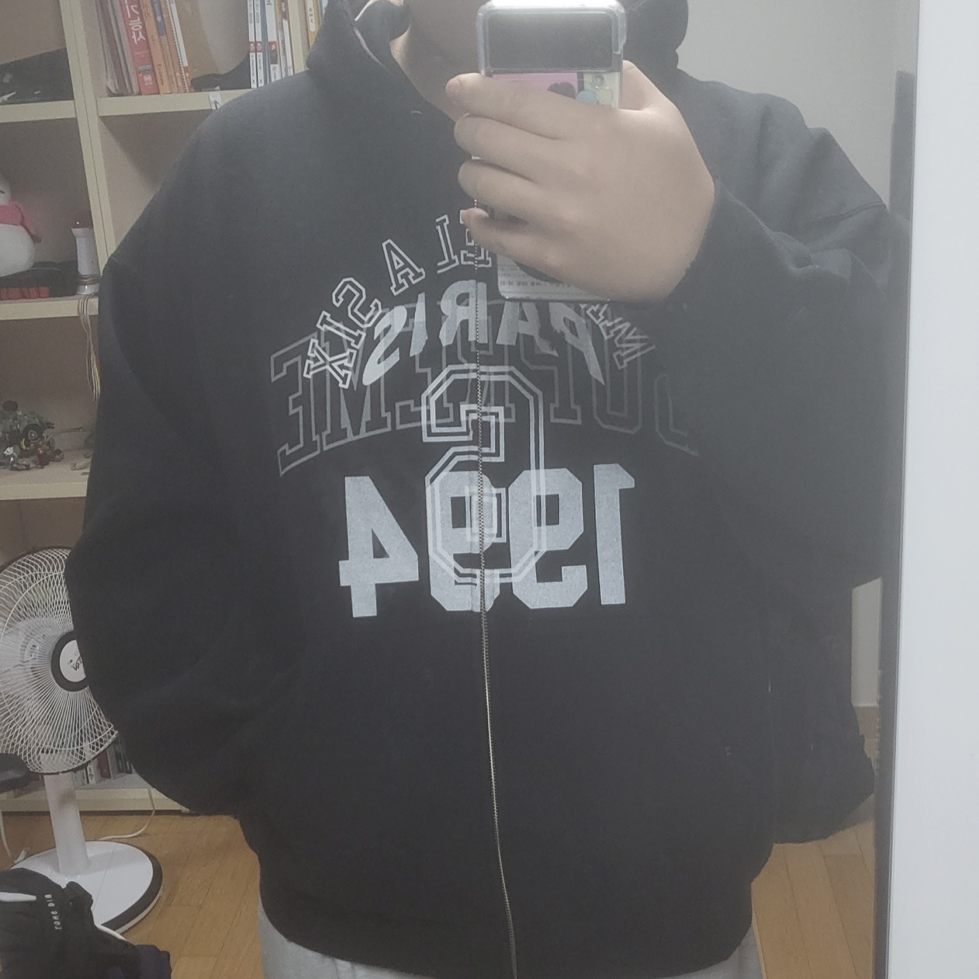 Supreme x MM6 Maison Margiela Zip Up Hooded Sweatshirt Black - 24SS 착용 스타일