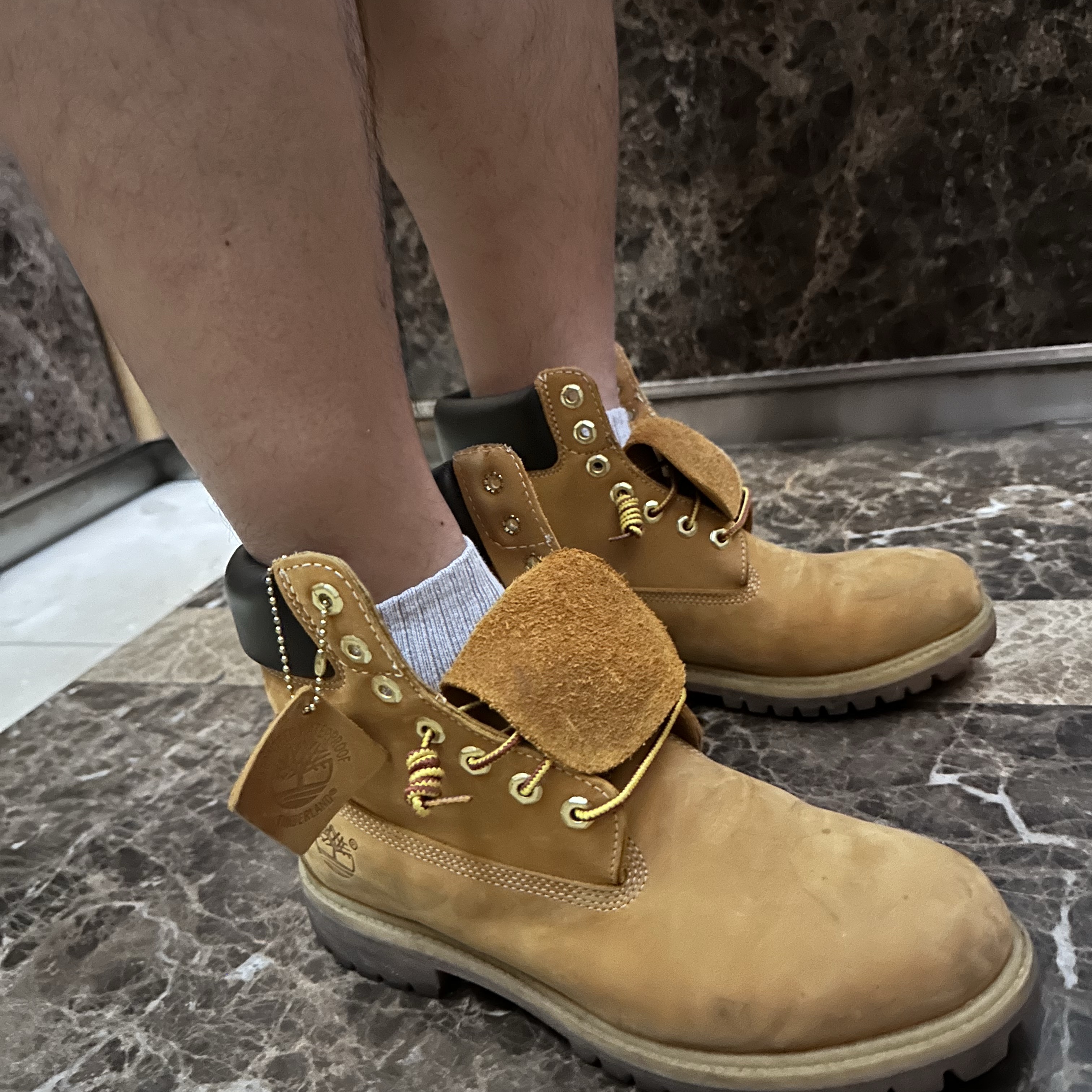 Timberland Premium 6 inch Waterproof Boot Wheat Nubuck - Wide 착용 스타일 - 2