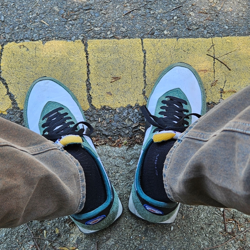Nike Waffle Trainer 2 White Pro Green 착용 스타일