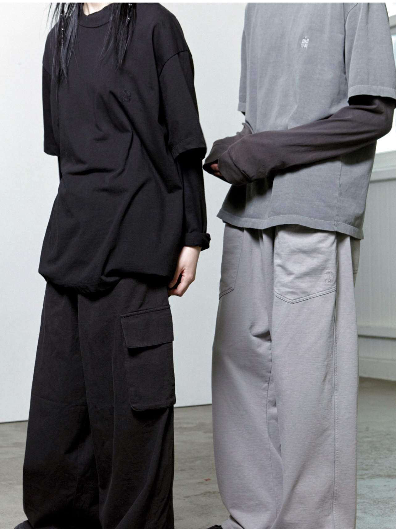 Polyteru Reversible Liner Jacket Black + Blue 002, Polyteru Heavy Dell Coat Black 착용 스타일 - 3