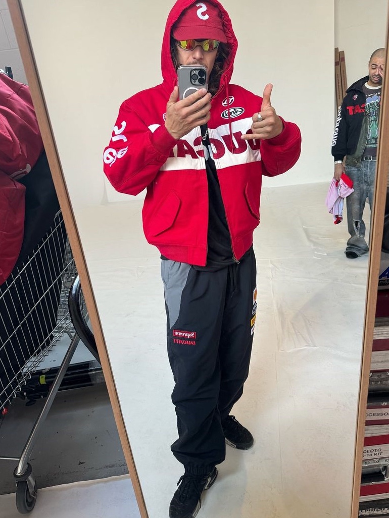 Supreme Seersucker S Logo 6-Panel Red - 24SS 착용 스타일