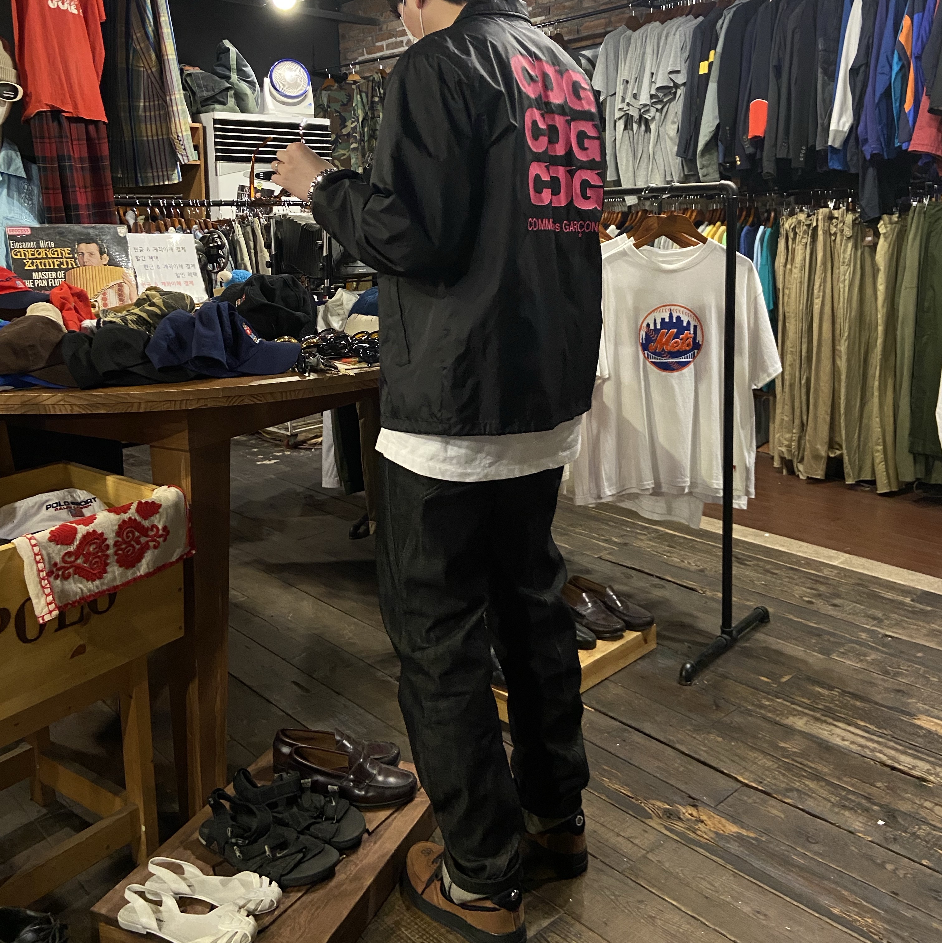 Nike x Stussy Air Force 1 Low Triple Black 착용 스타일