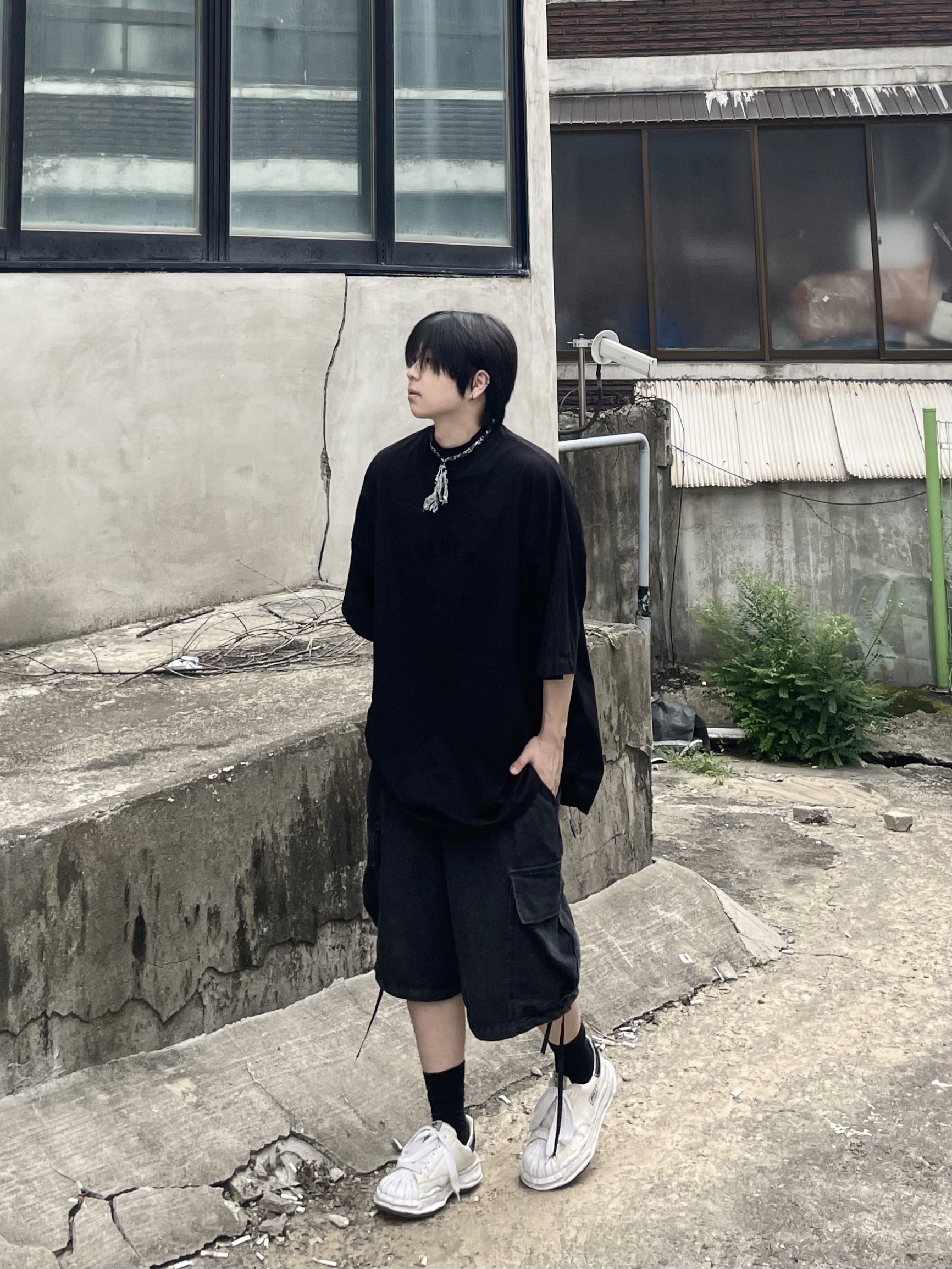 Maison Mihara Yasuhiro Blakey OG Sole Canvas Low-top Sneakers White 착용 스타일