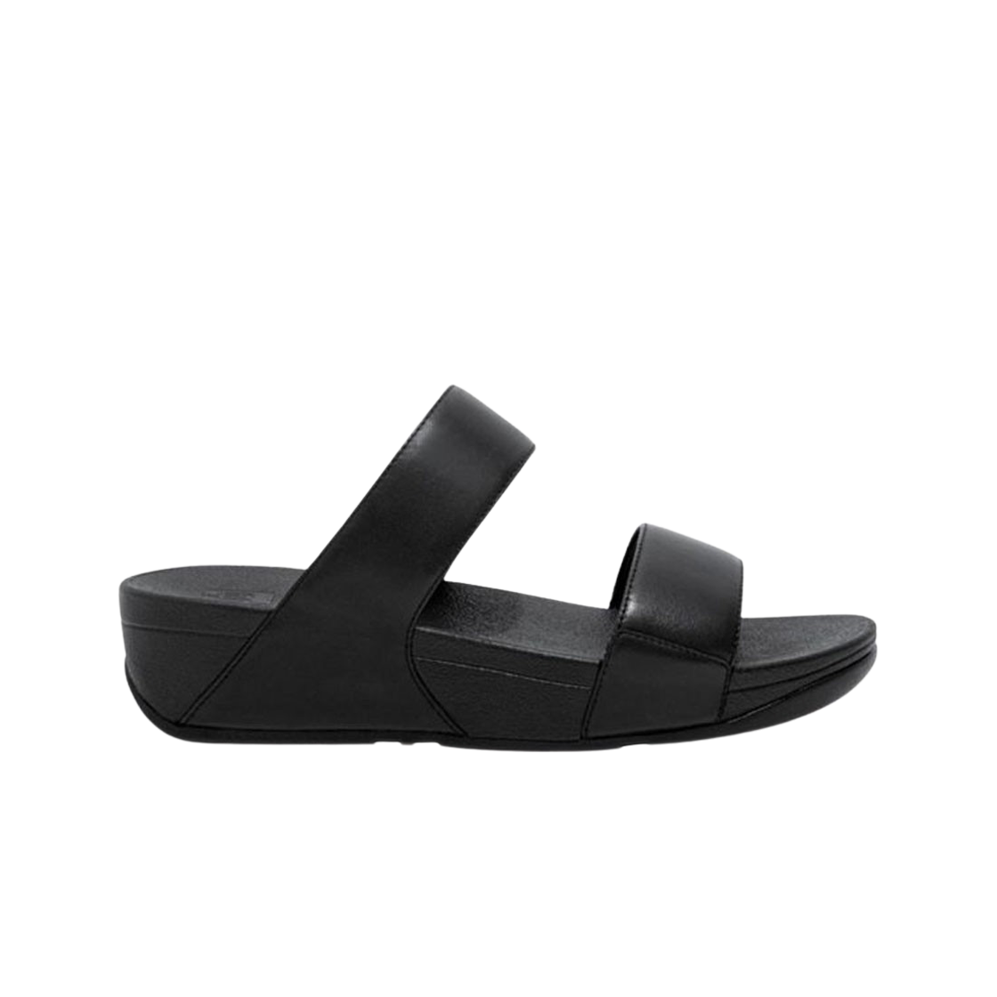 (W) 핏플랍 루루 레더 슬라이드 블랙((W) FITFLOP Lulu Leather Slides Black) - 1