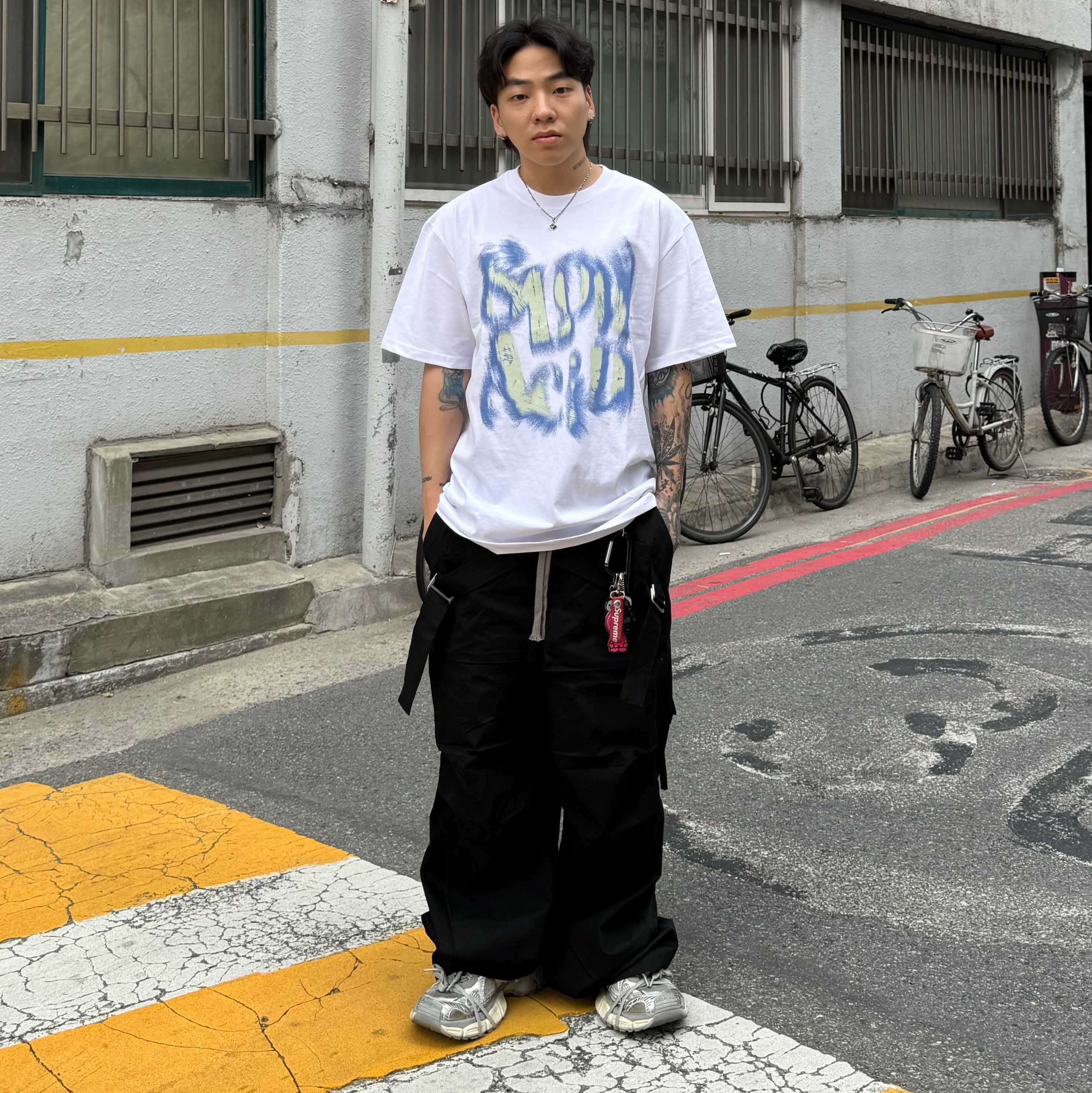Balenciaga 3XL Sneakers Light Beige, Supreme Leather Key Loop Red - 21SS 착용 스타일 - 1